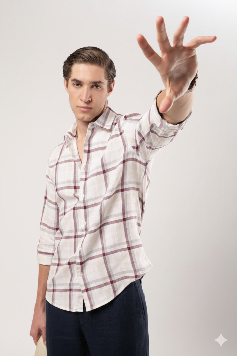 Burgundy Slate Check Shirt