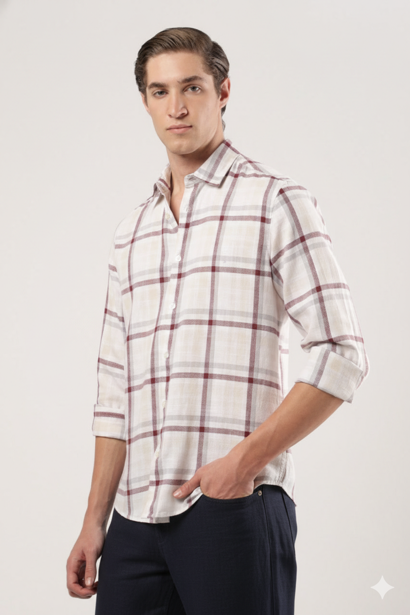 Burgundy Slate Check Shirt