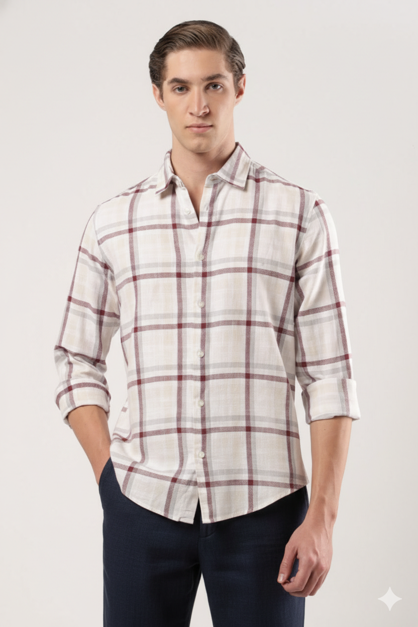 Burgundy Slate Check Shirt