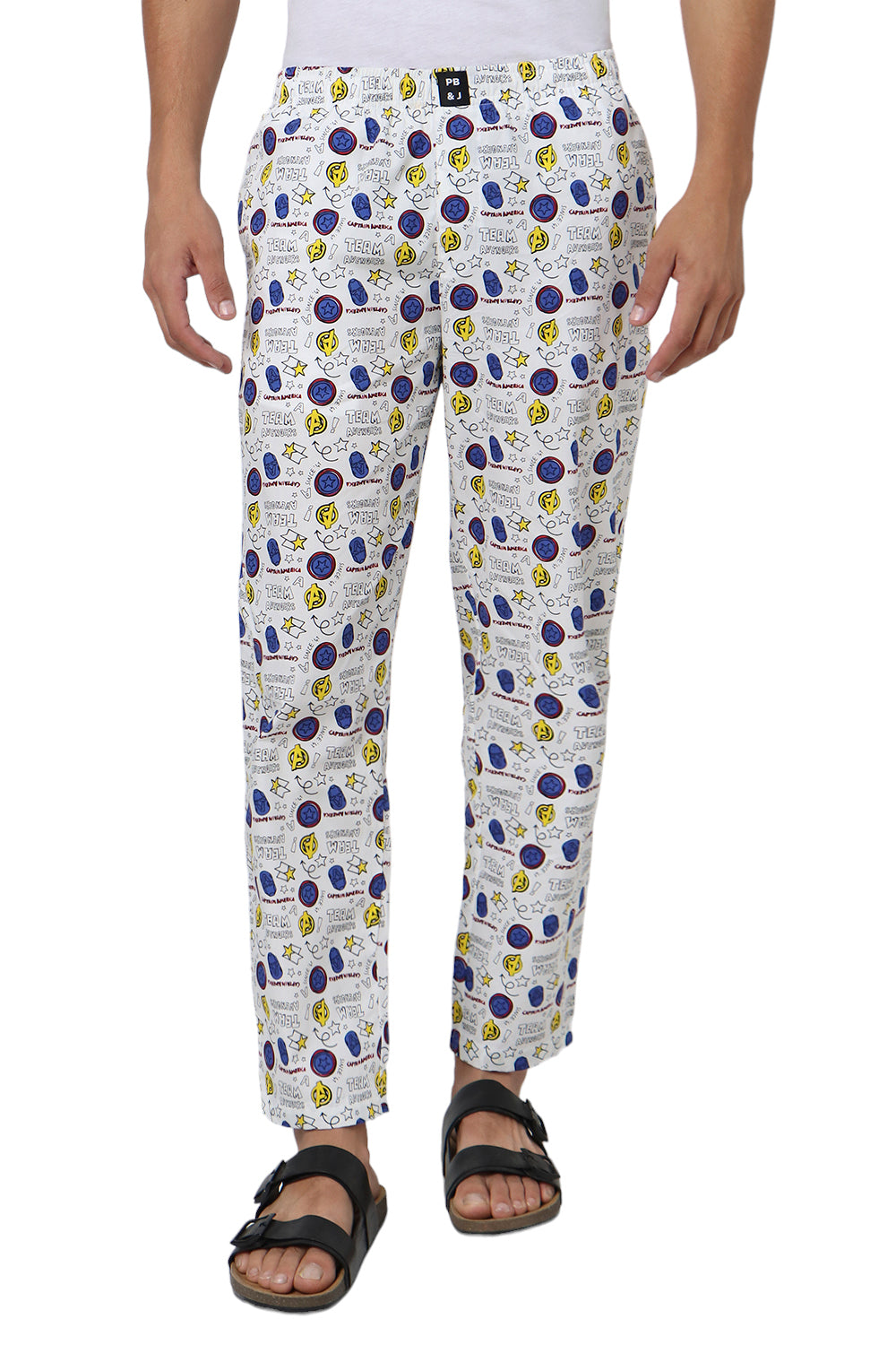 White Comics Print Pyjama