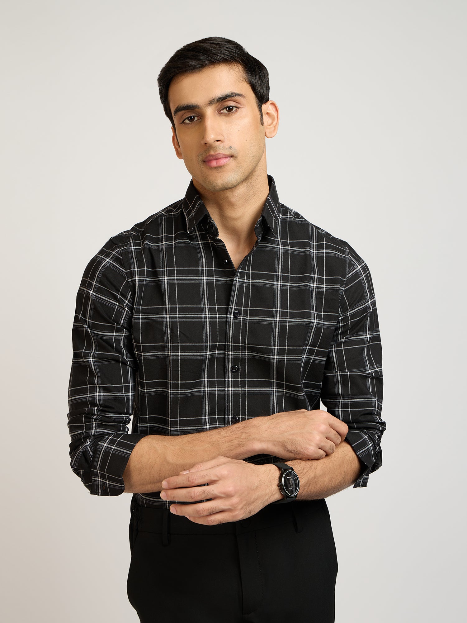 Celestial Check Black Shirt