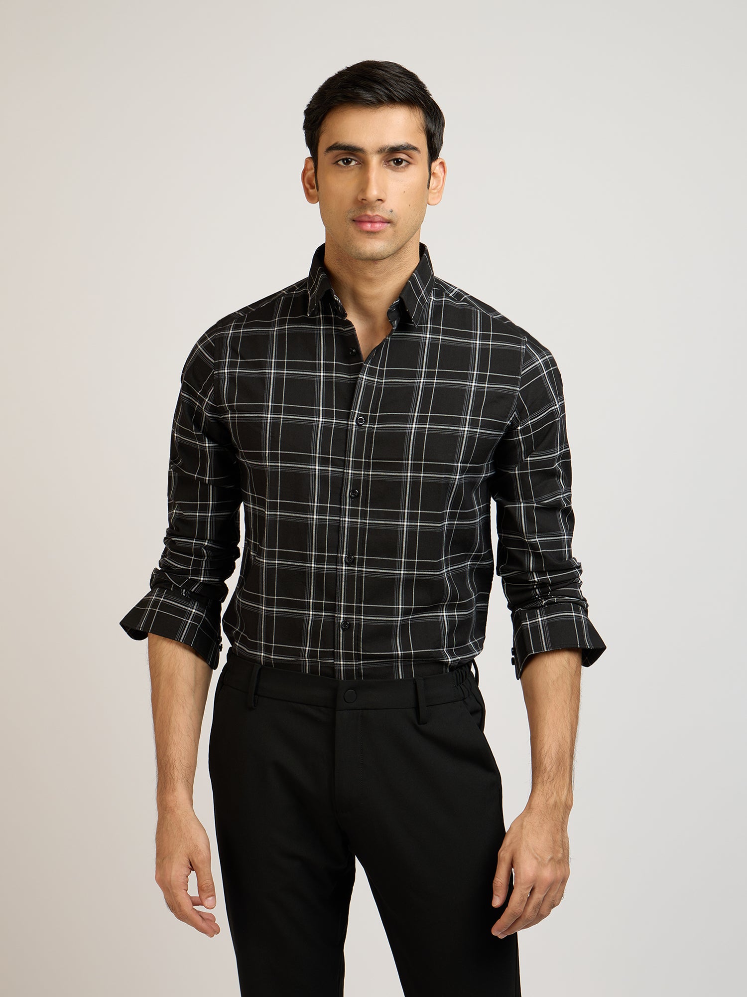 Celestial Check Black Shirt