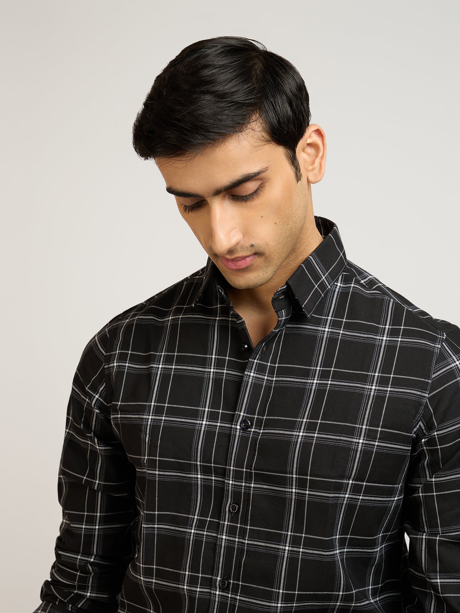 Celestial Check Black Shirt