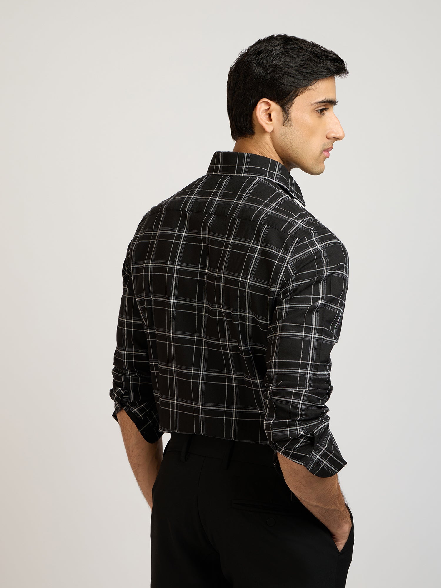 Celestial Check Black Shirt
