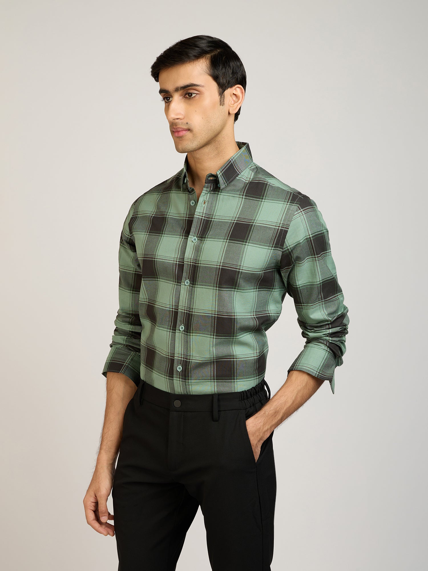 Oxford Checks Green Shirt