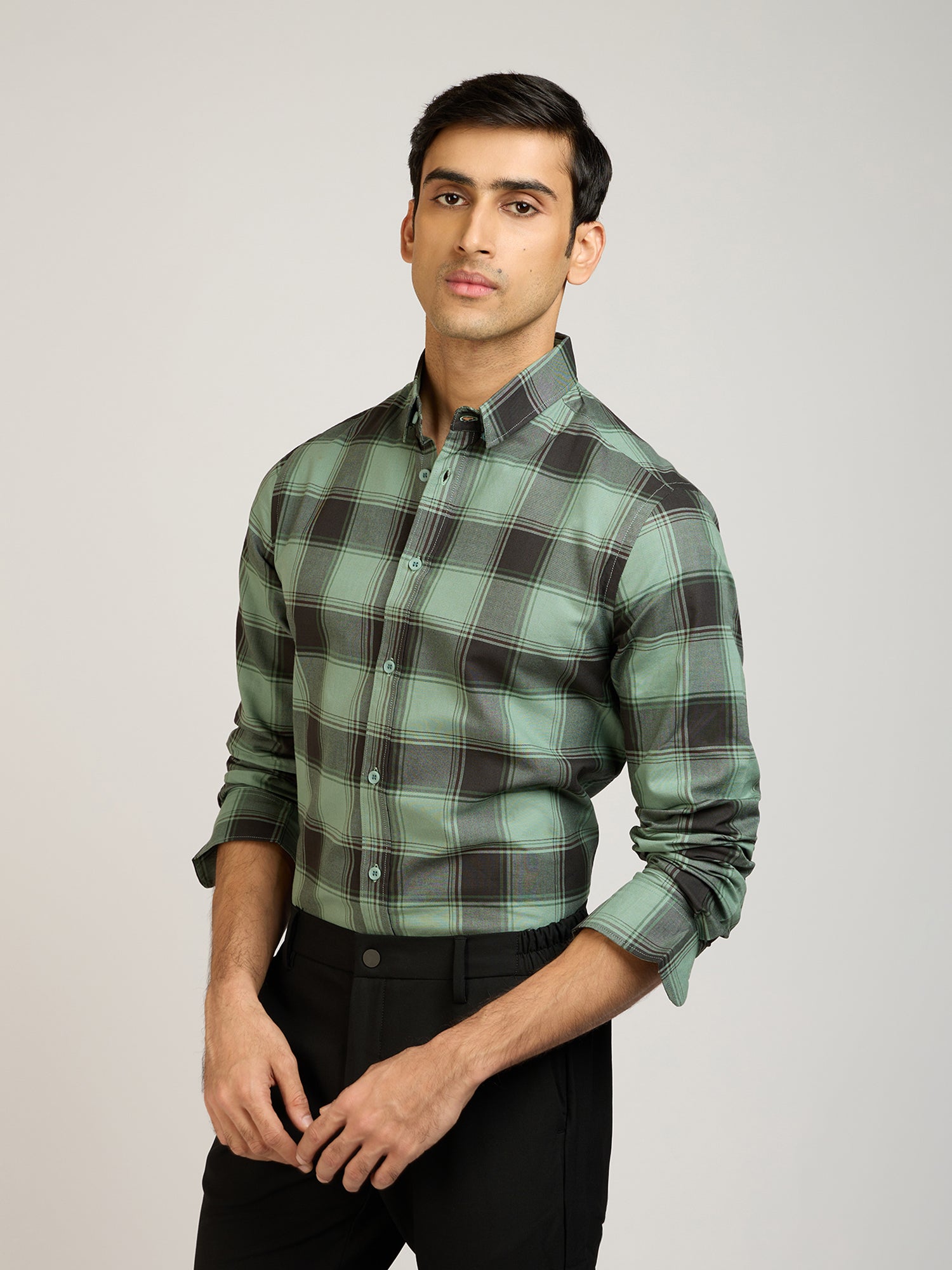 Oxford Checks Green Shirt
