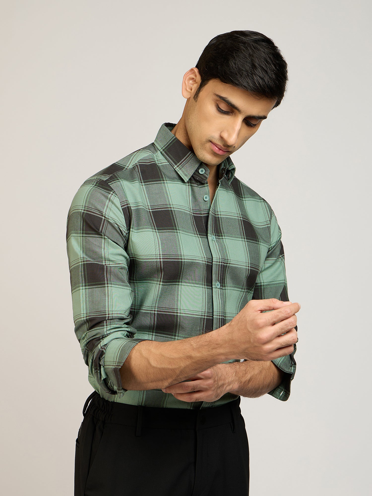 Oxford Checks Green Shirt