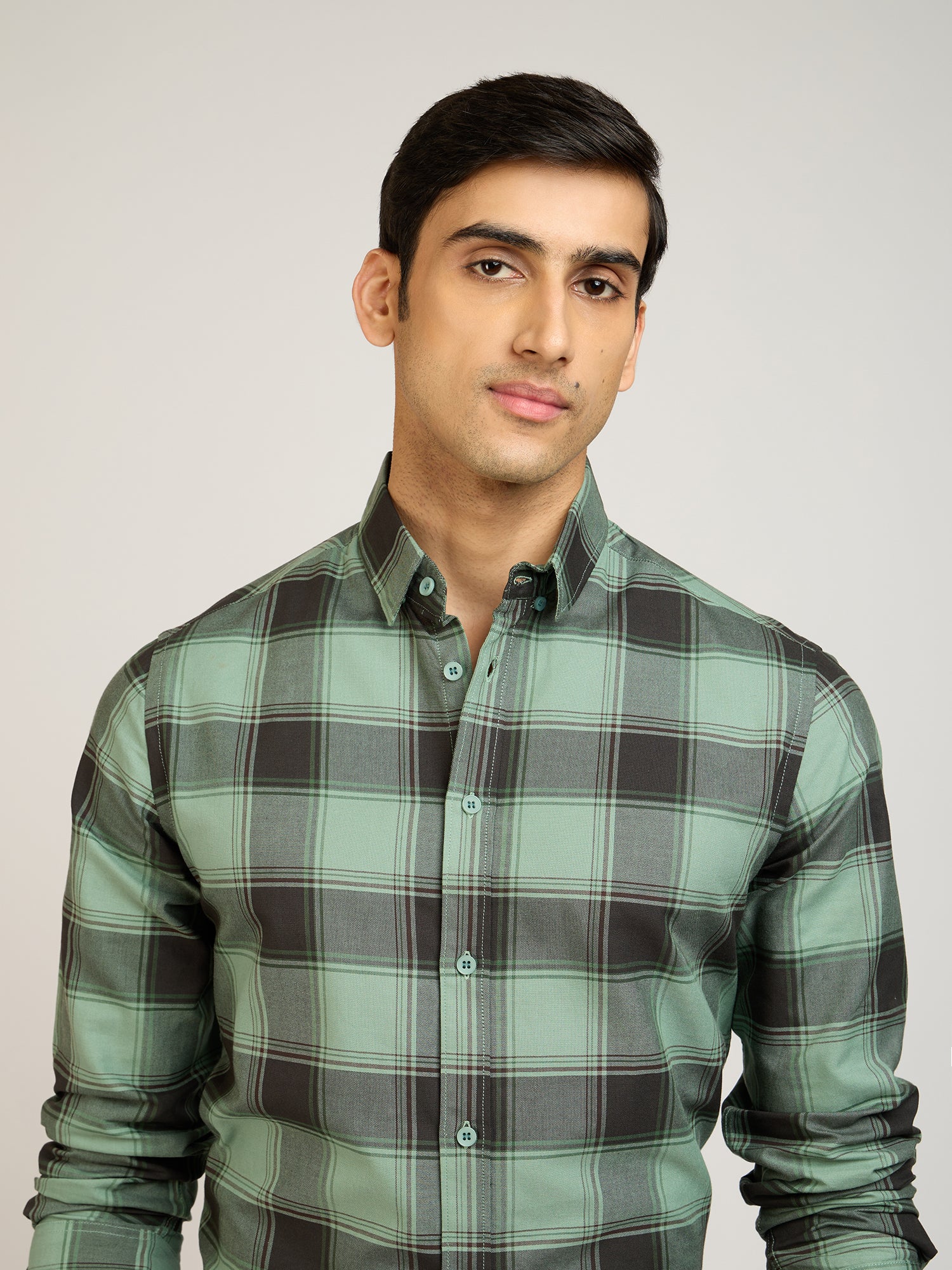 Oxford Checks Green Shirt