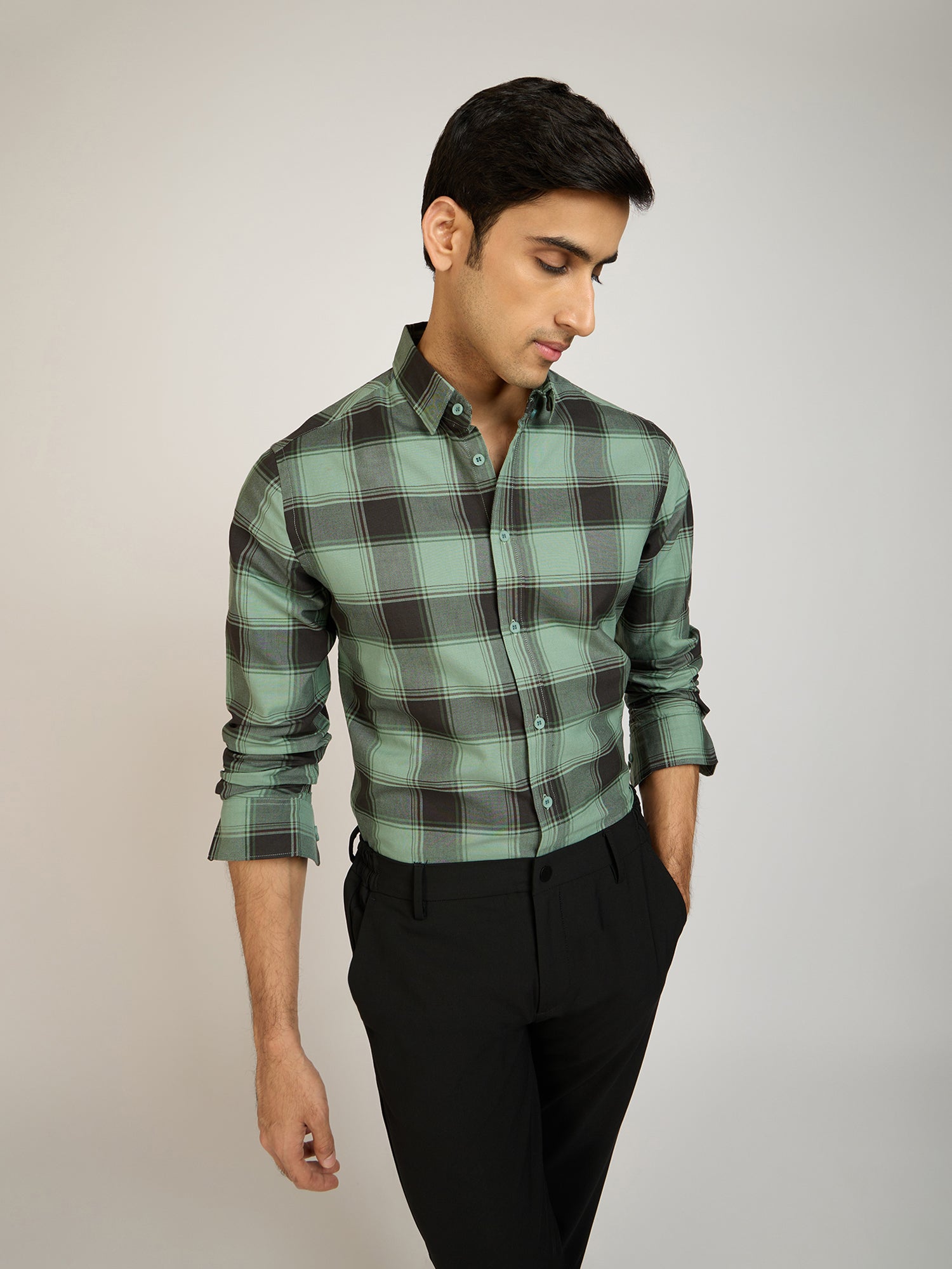 Oxford Checks Green Shirt