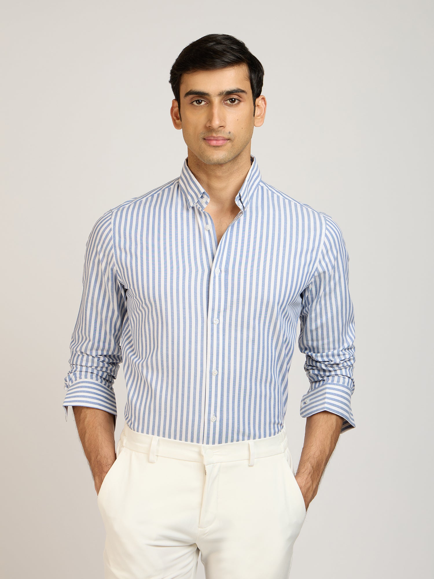 Cotton Stretch Stripe Shirt
