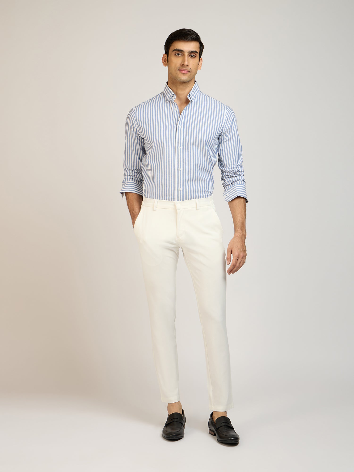 Cotton Stretch Stripe Shirt