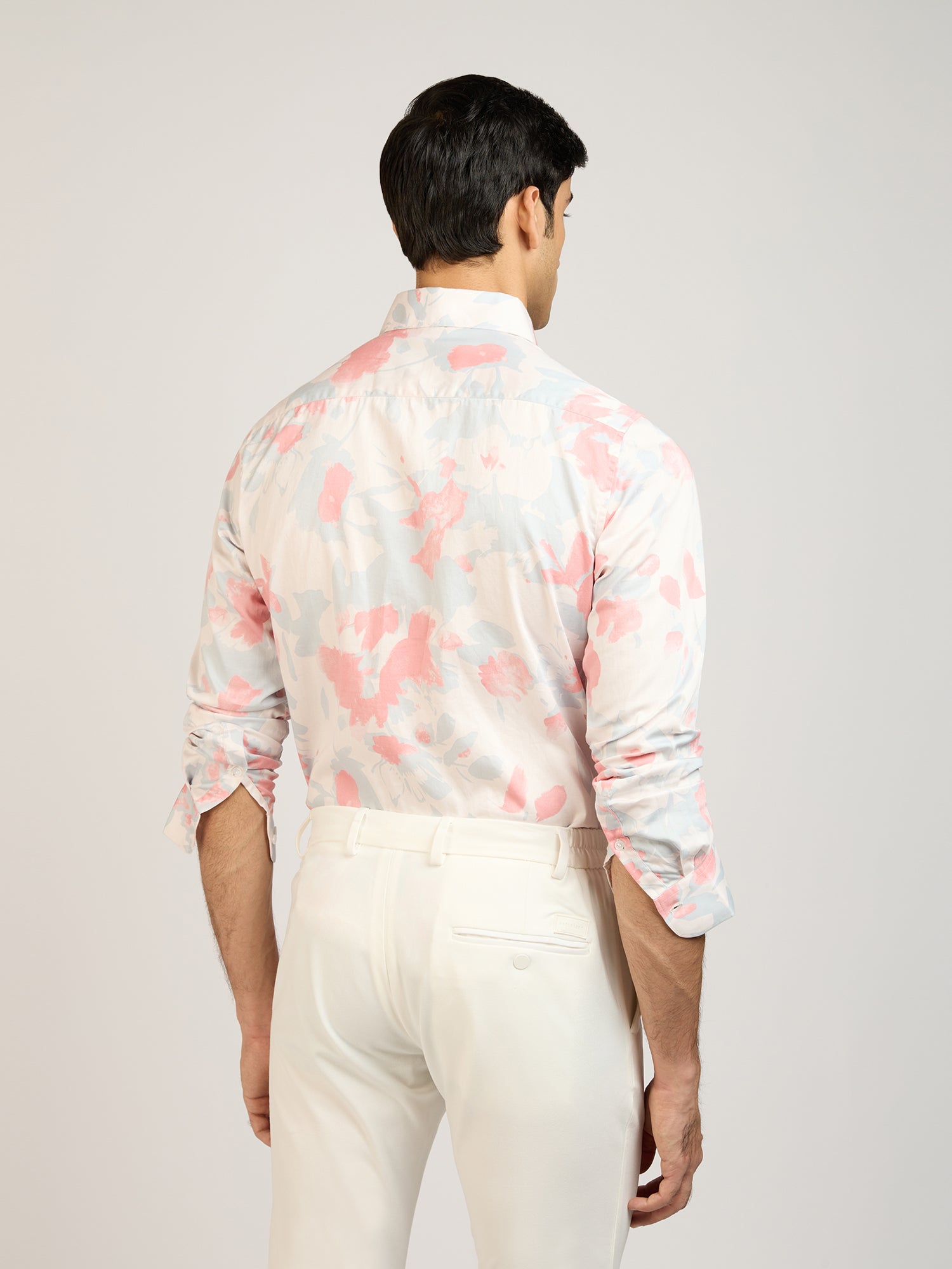 Abstract Print Satin Shirt