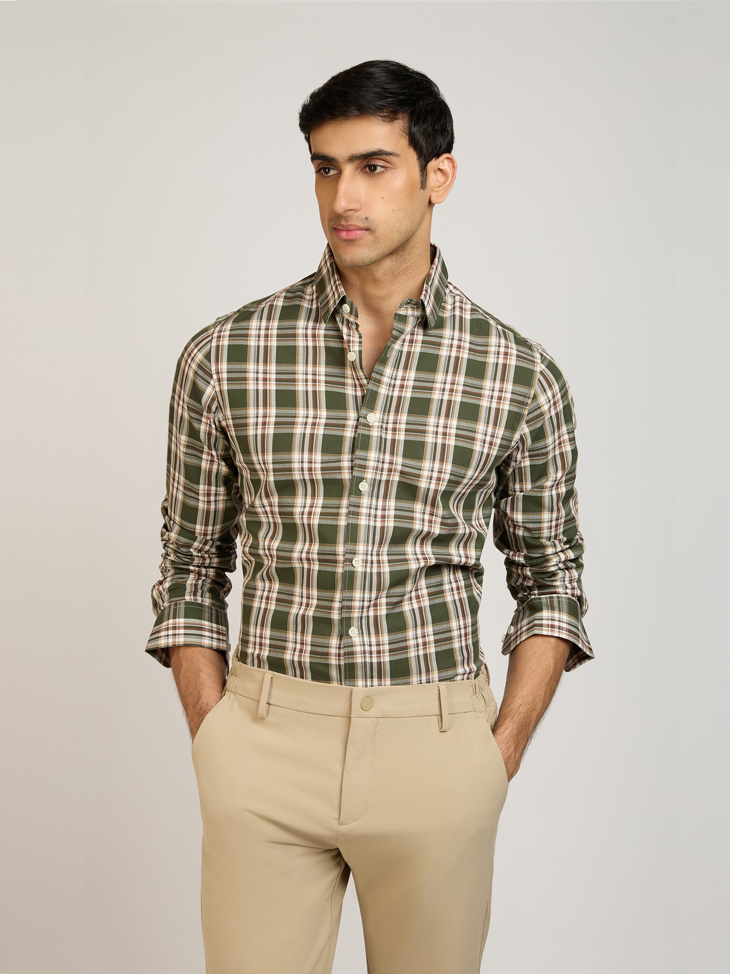 Vintage Checks Olive Shirt