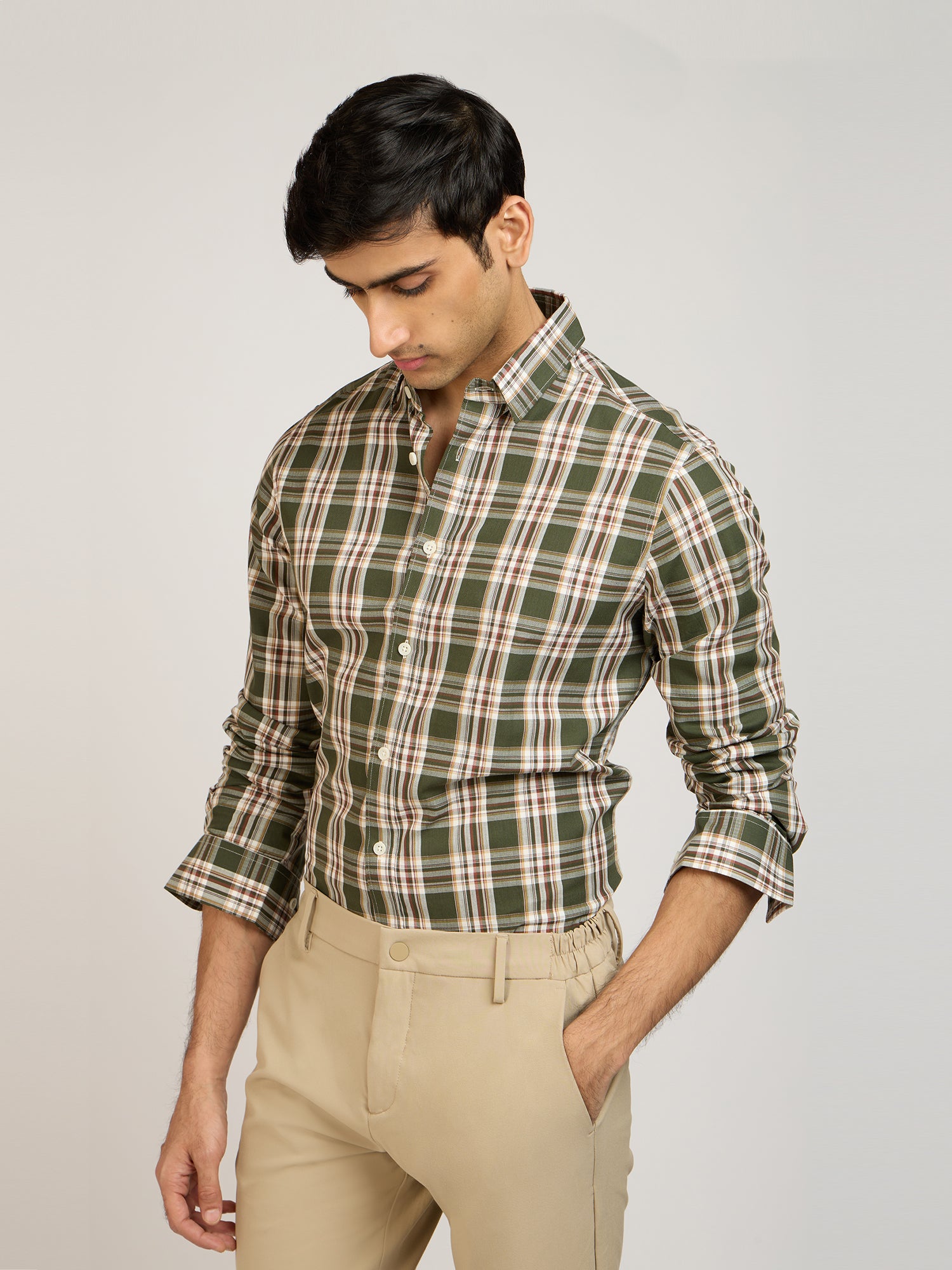 Vintage Checks Olive Shirt