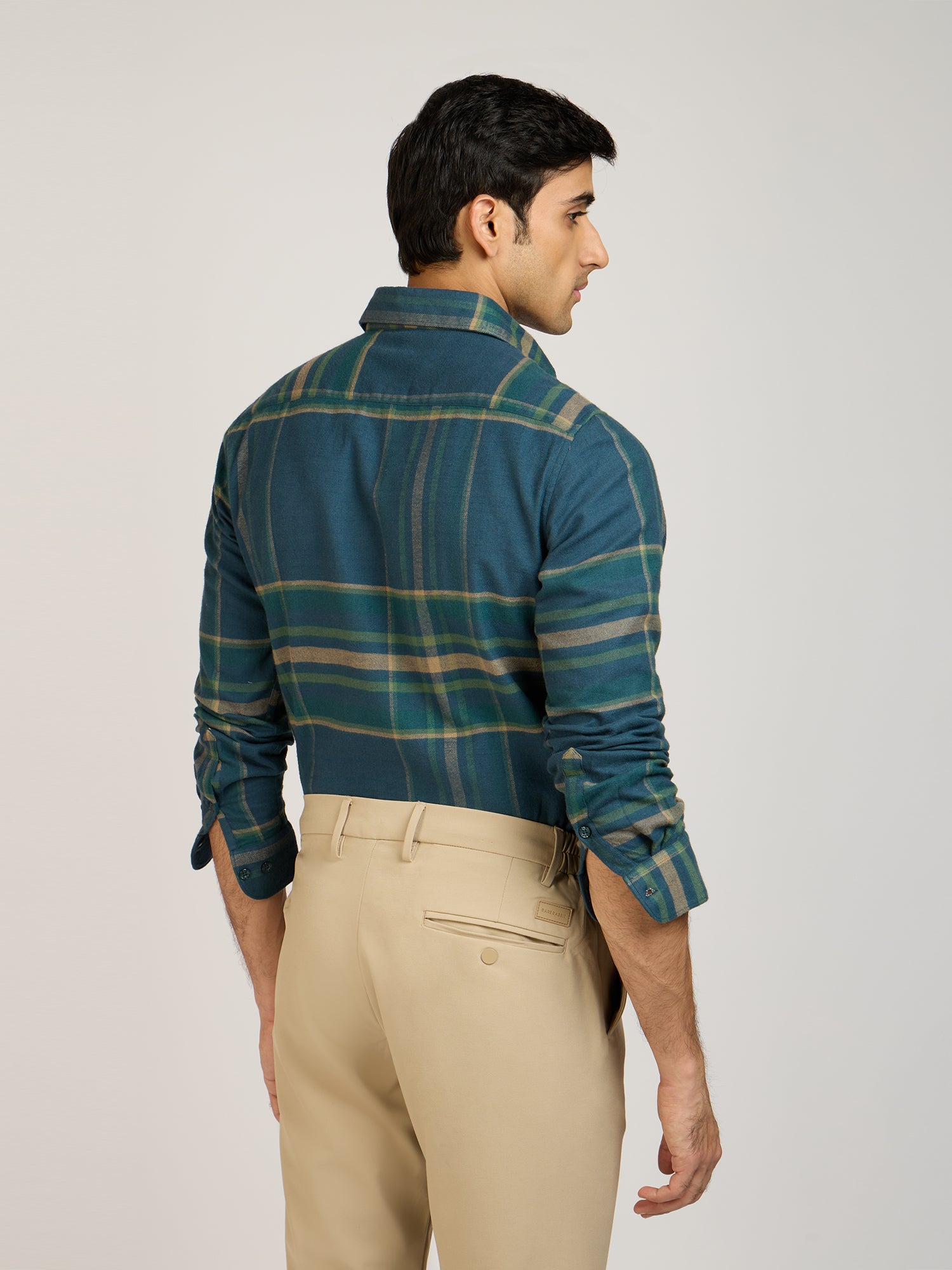 Wide Checks Green Shirt