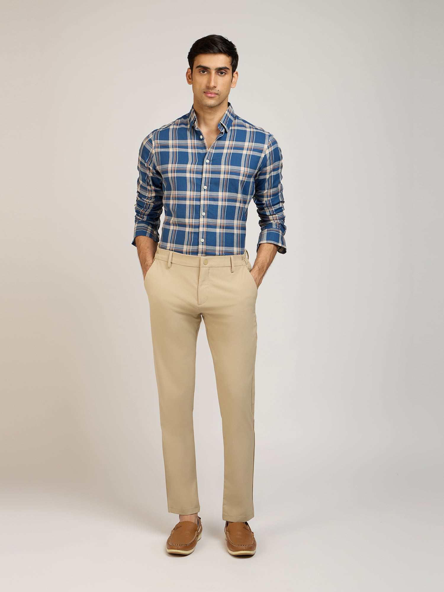 Twill Checks Blue Shirt