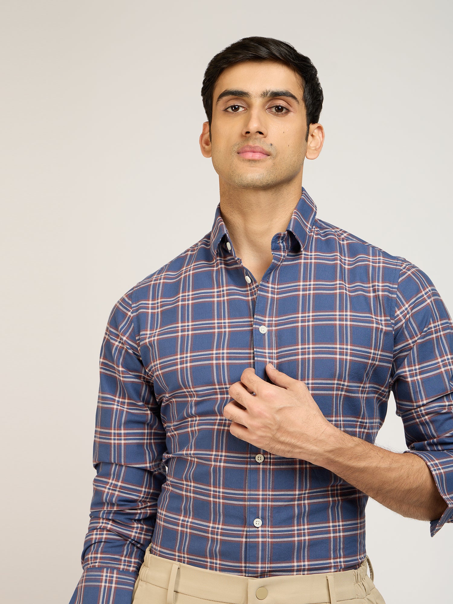 Celestial Checks Blue Shirt