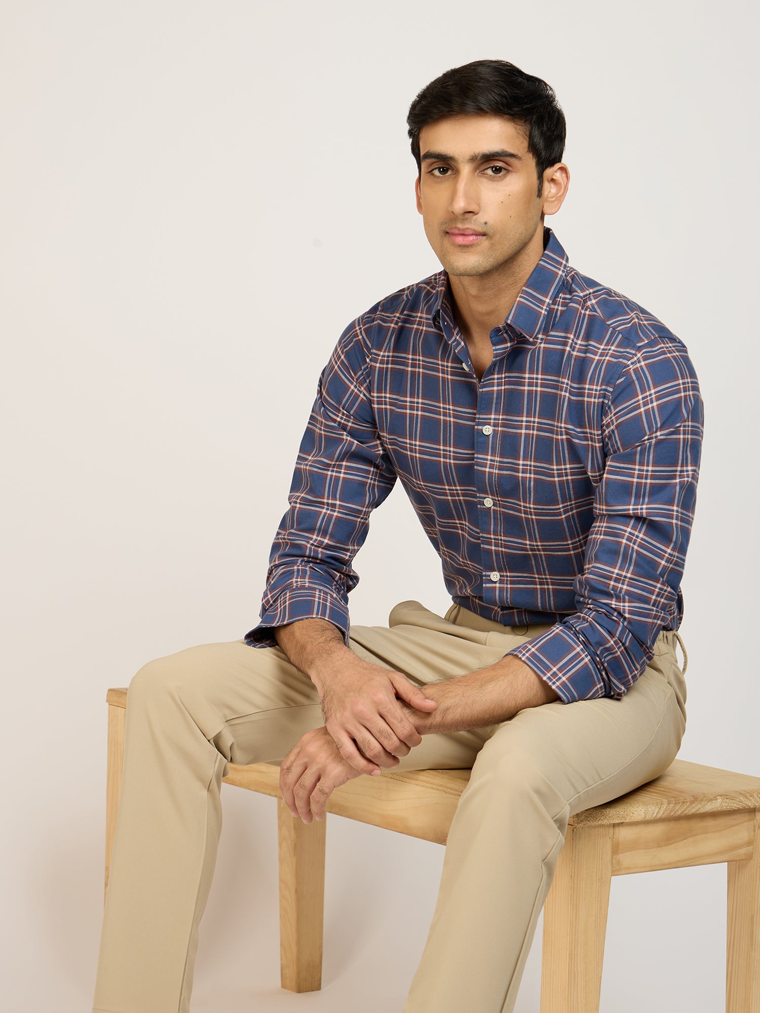 Celestial Checks Blue Shirt