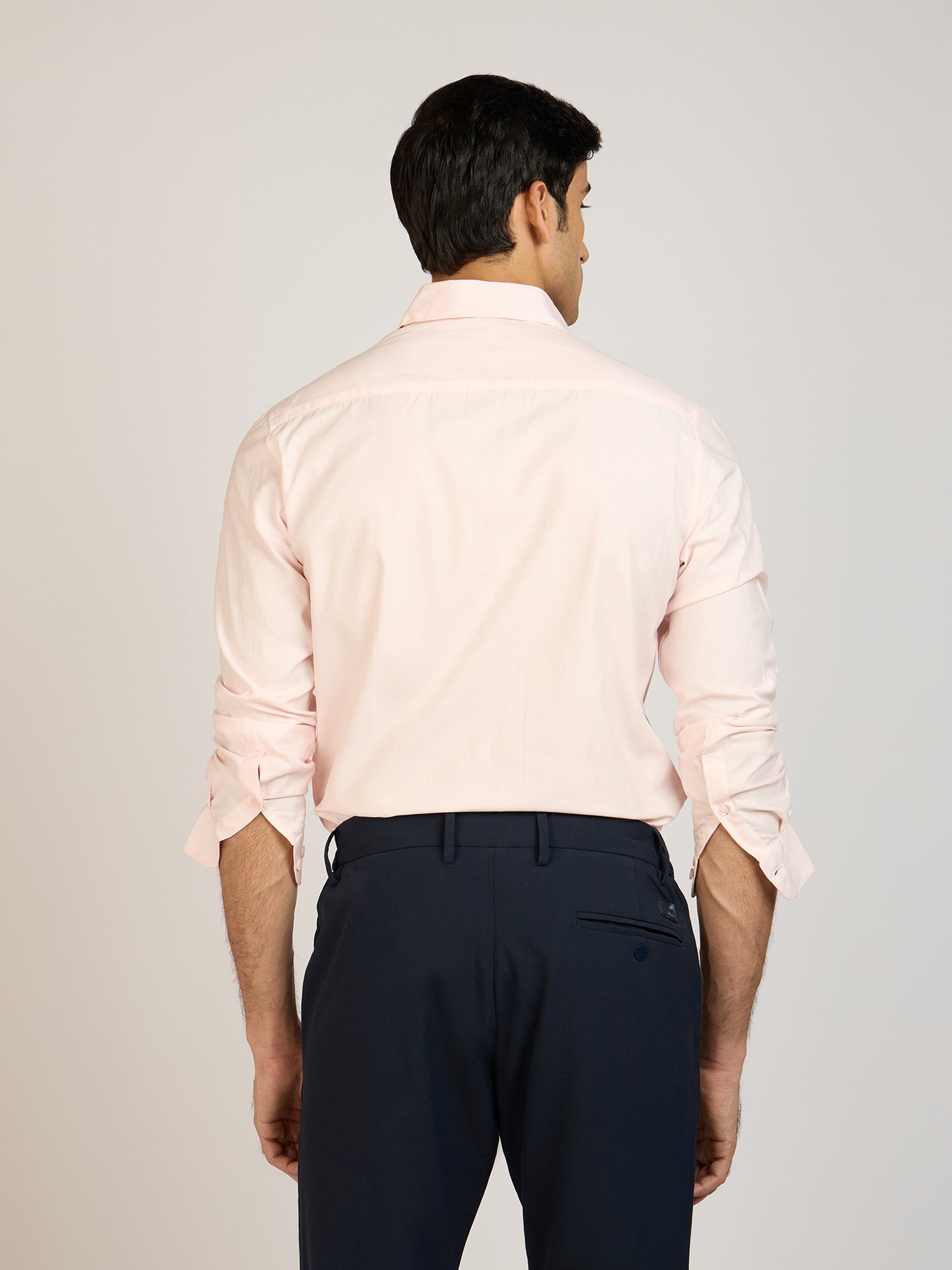 Classic Plain Satin Pink Shirt