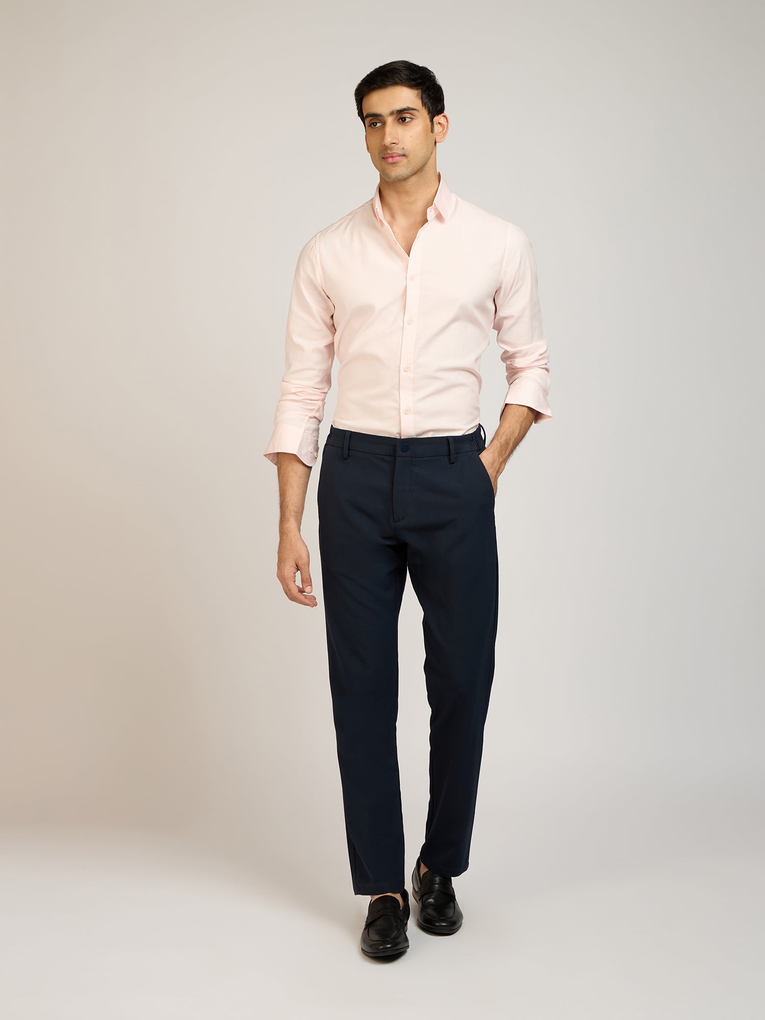 Classic Plain Satin Pink Shirt