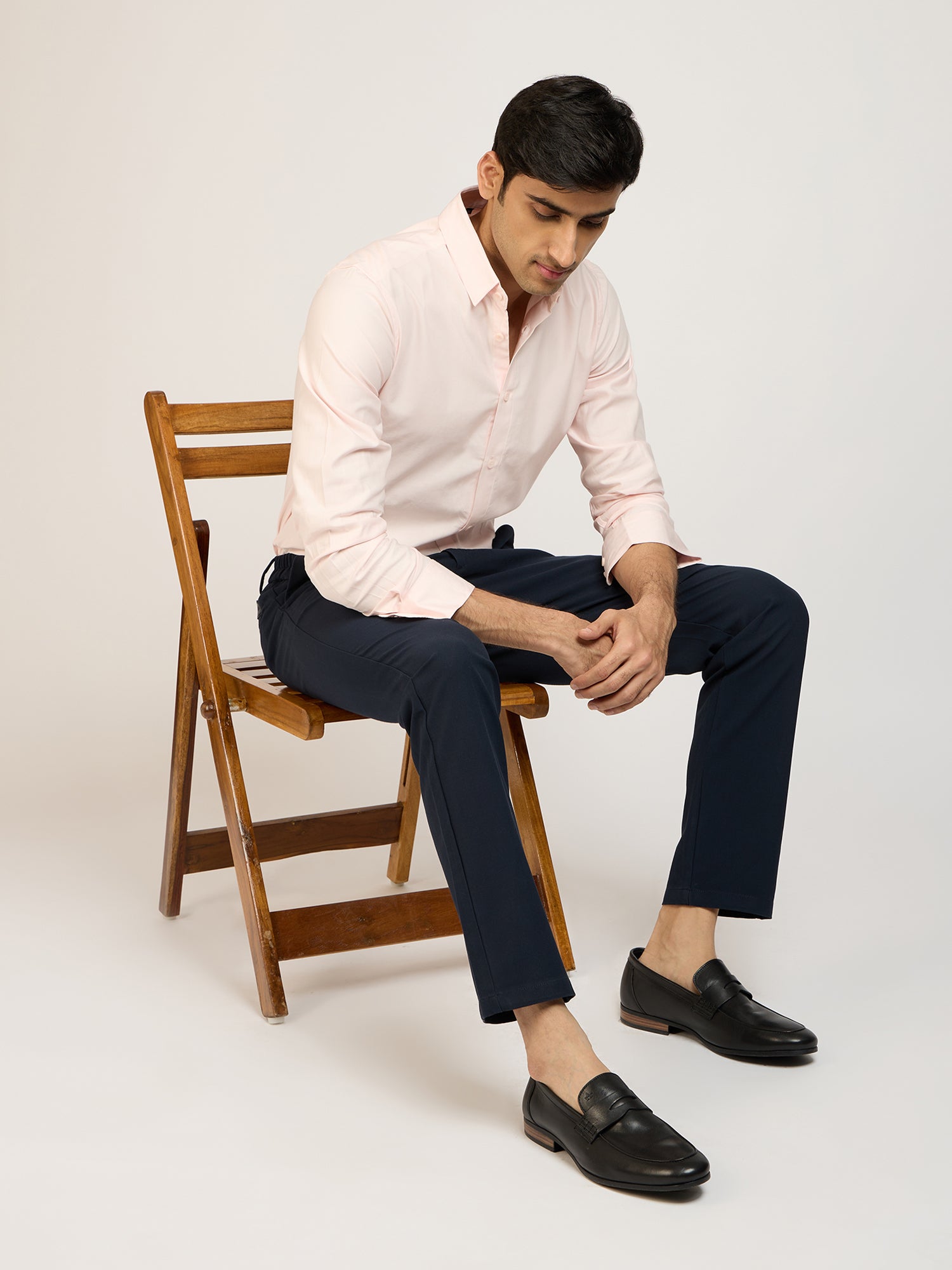 Classic Plain Satin Pink Shirt