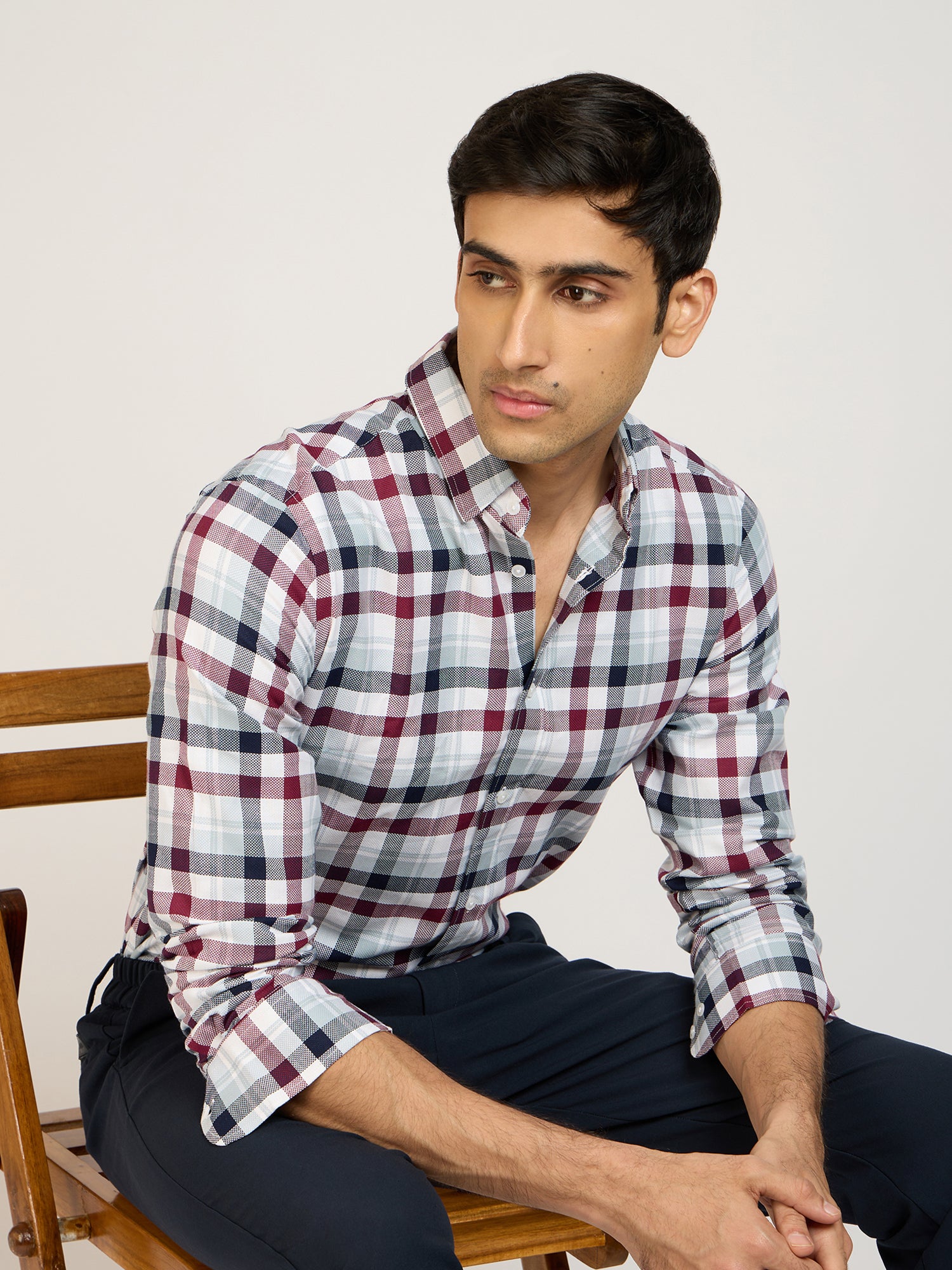 Textured Oxford Check Shirt