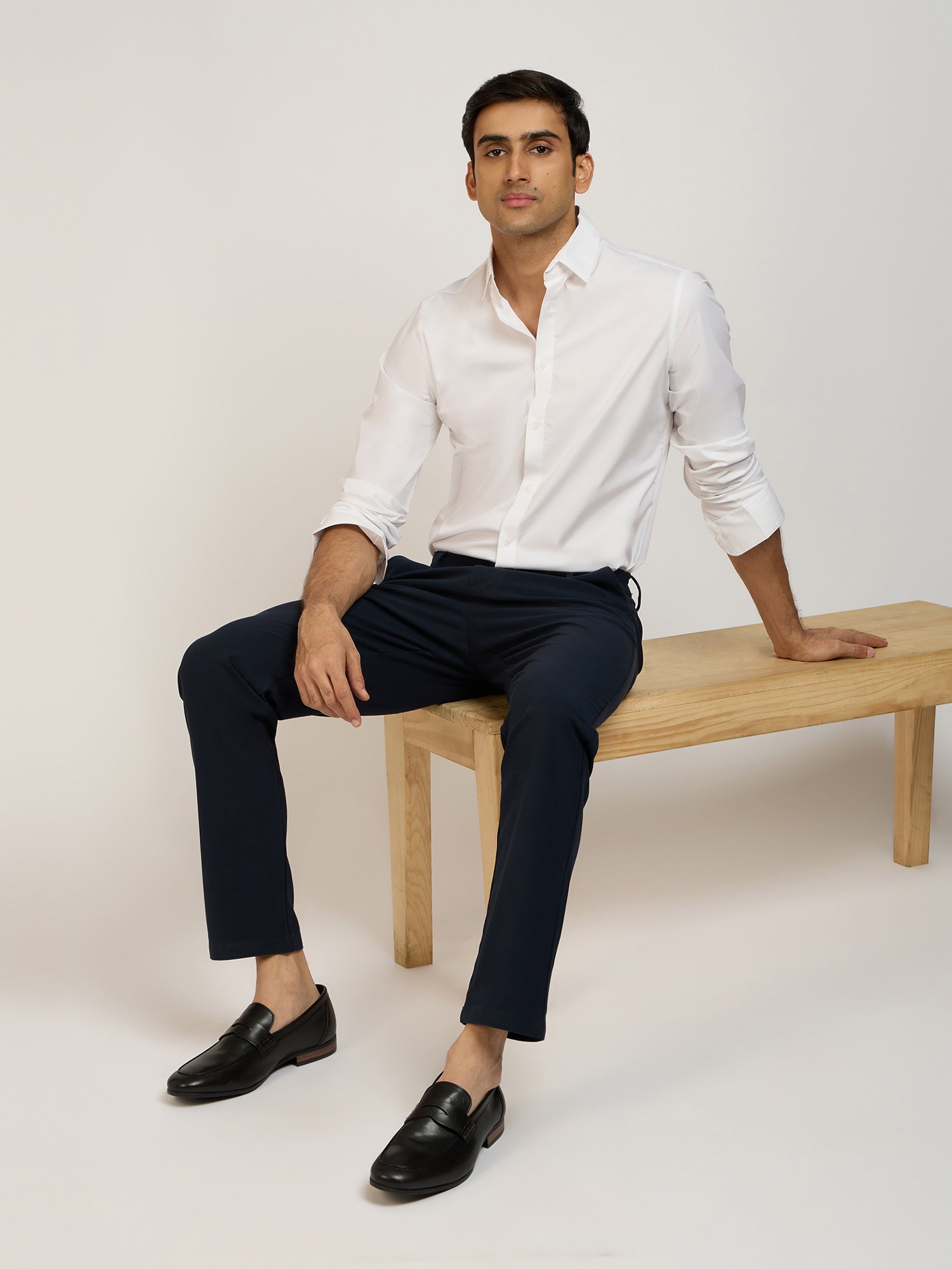 Premium Cotton Stretch White Shirt