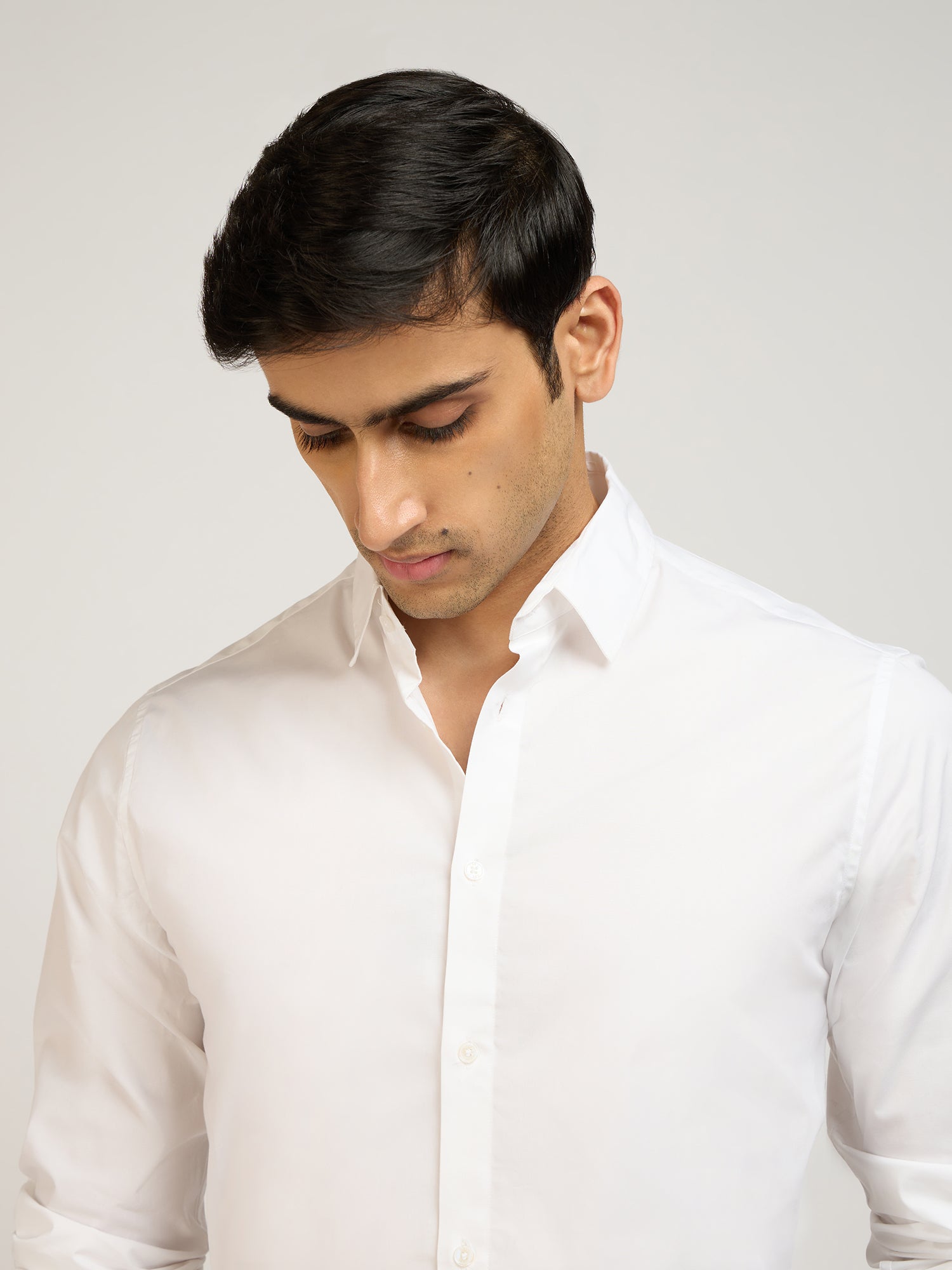 Premium Cotton Stretch White Shirt