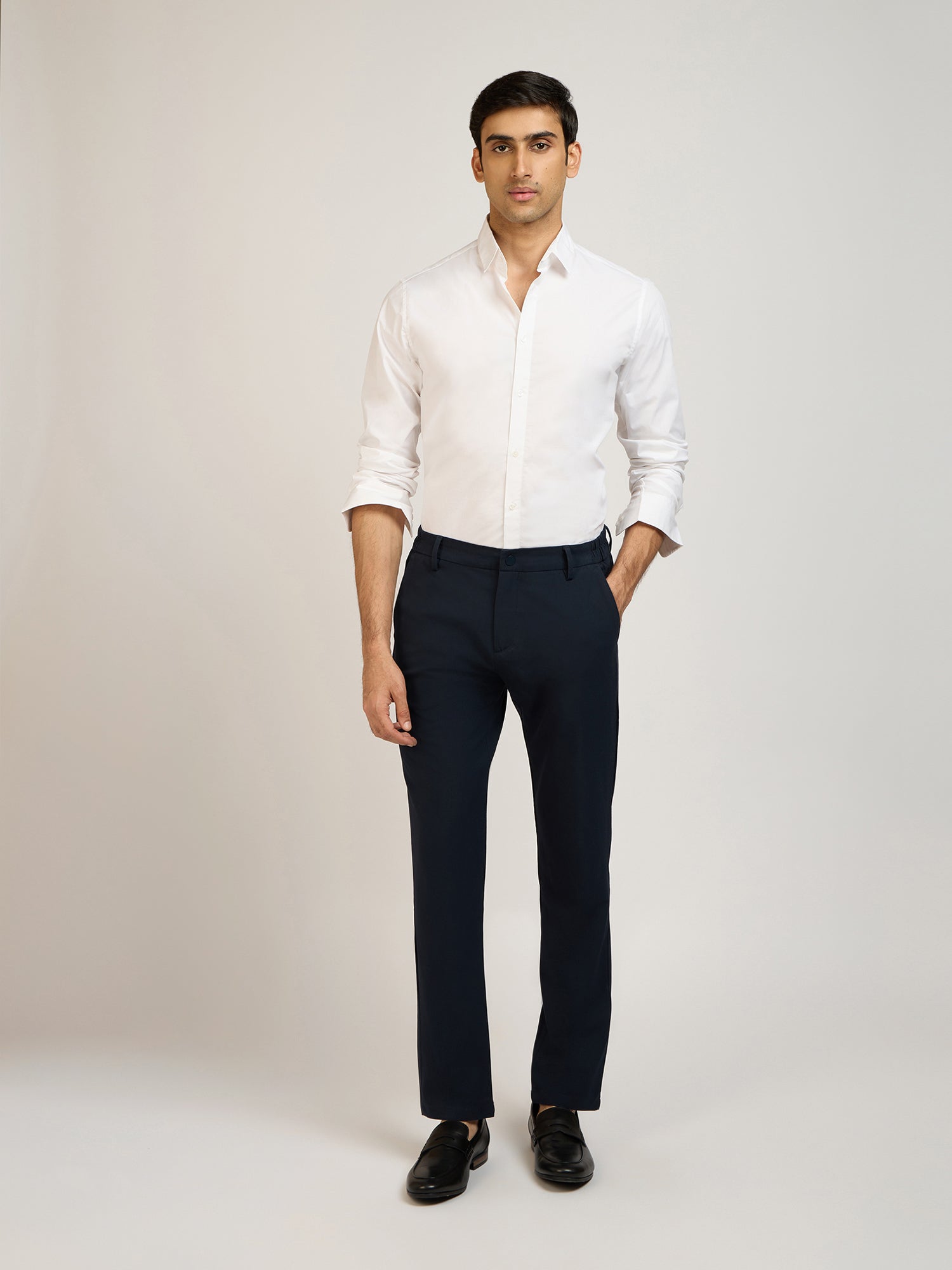 Premium Cotton Stretch White Shirt