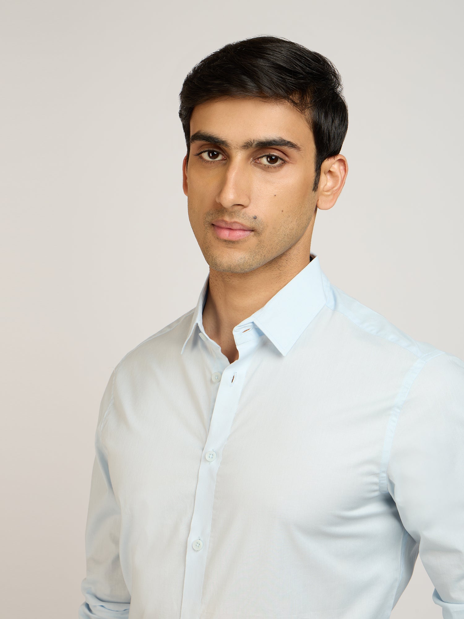 Classic Plain Stretch Blue Shirt