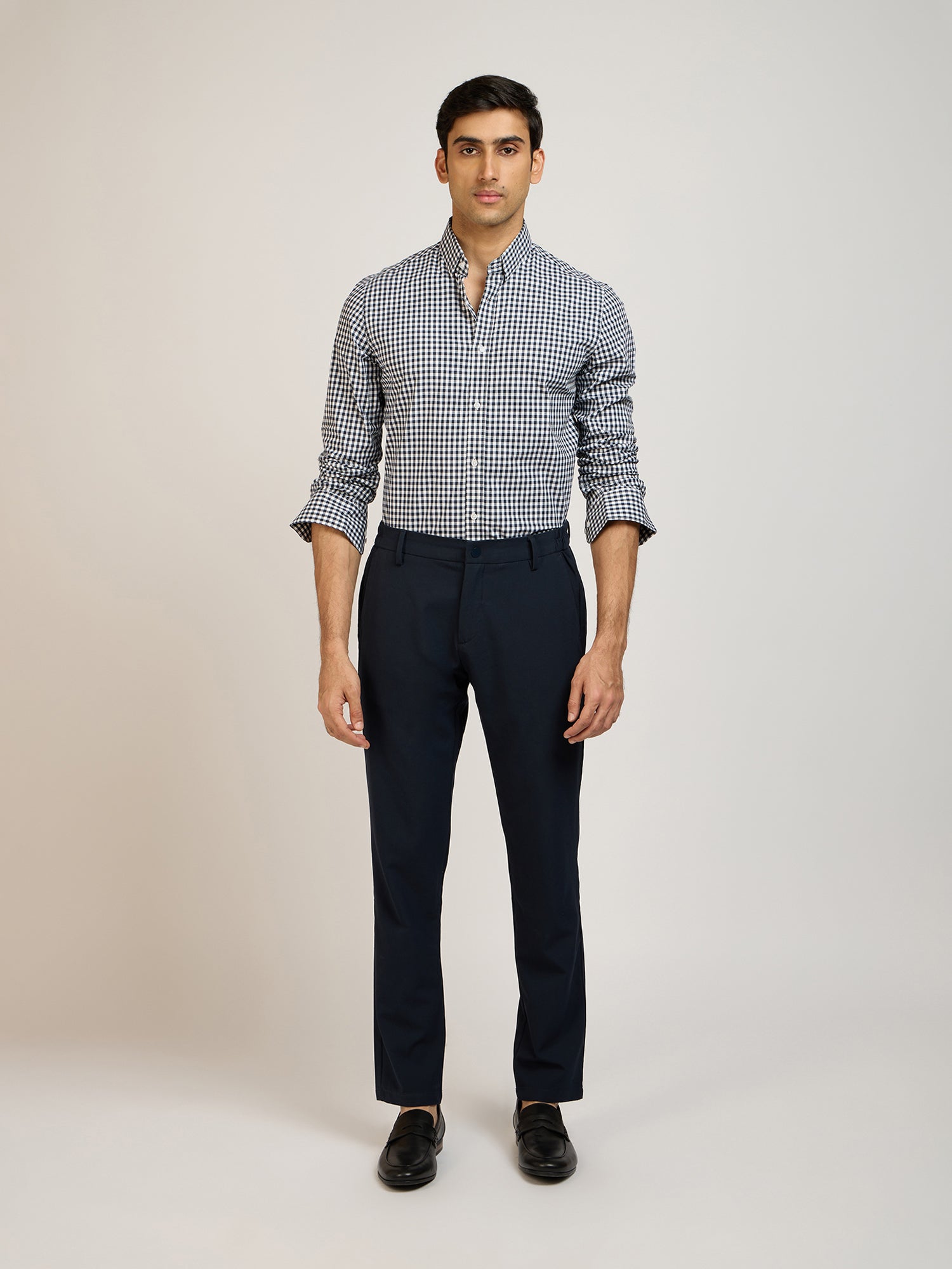 Gingham Check Navy Shirt