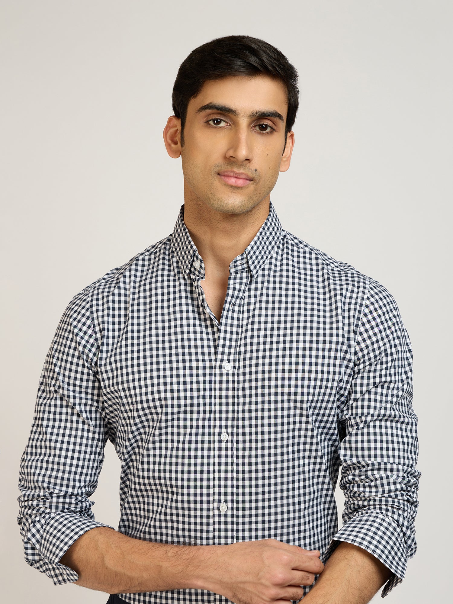 Gingham Check Navy Shirt
