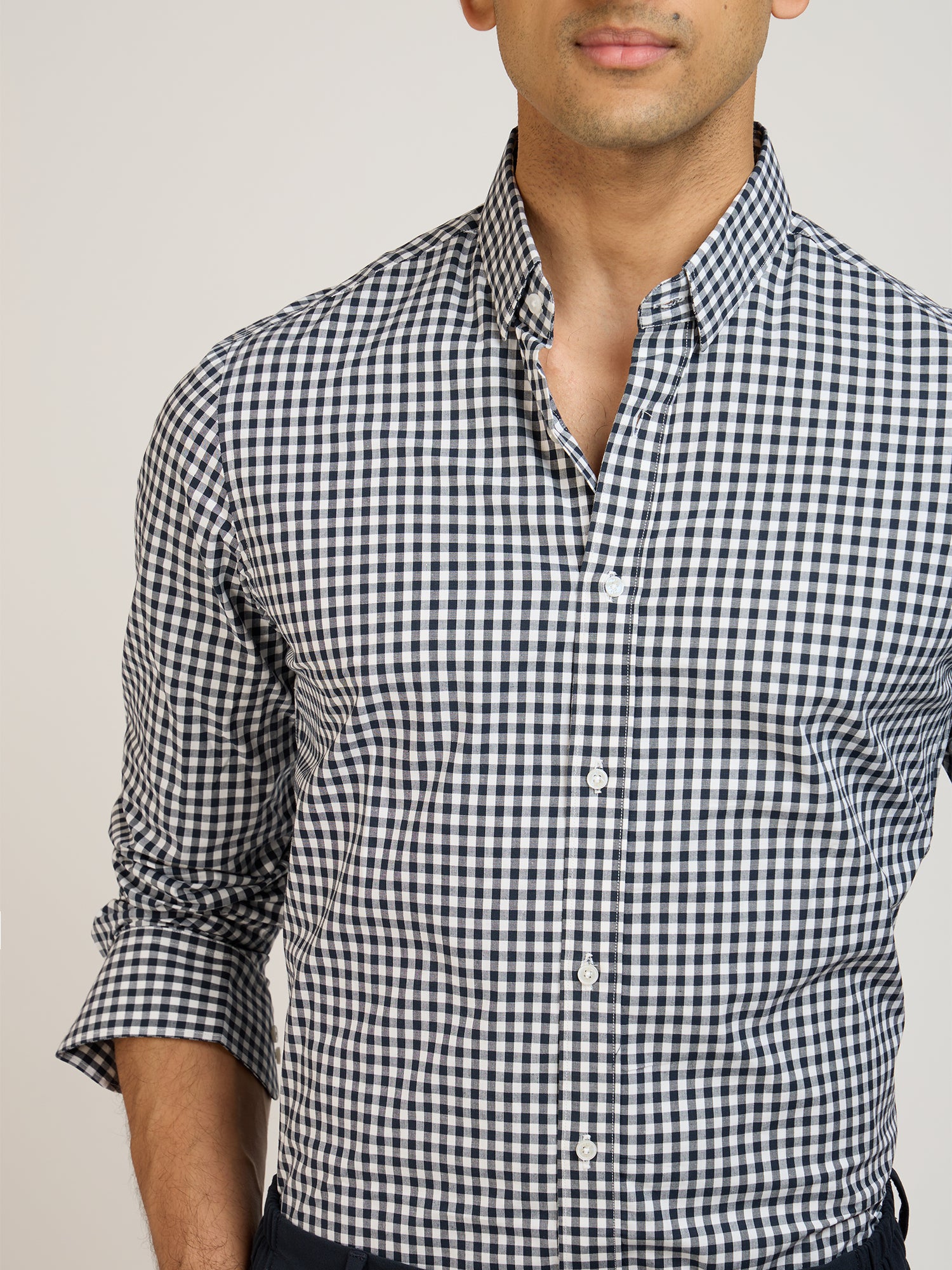 Gingham Check Navy Shirt