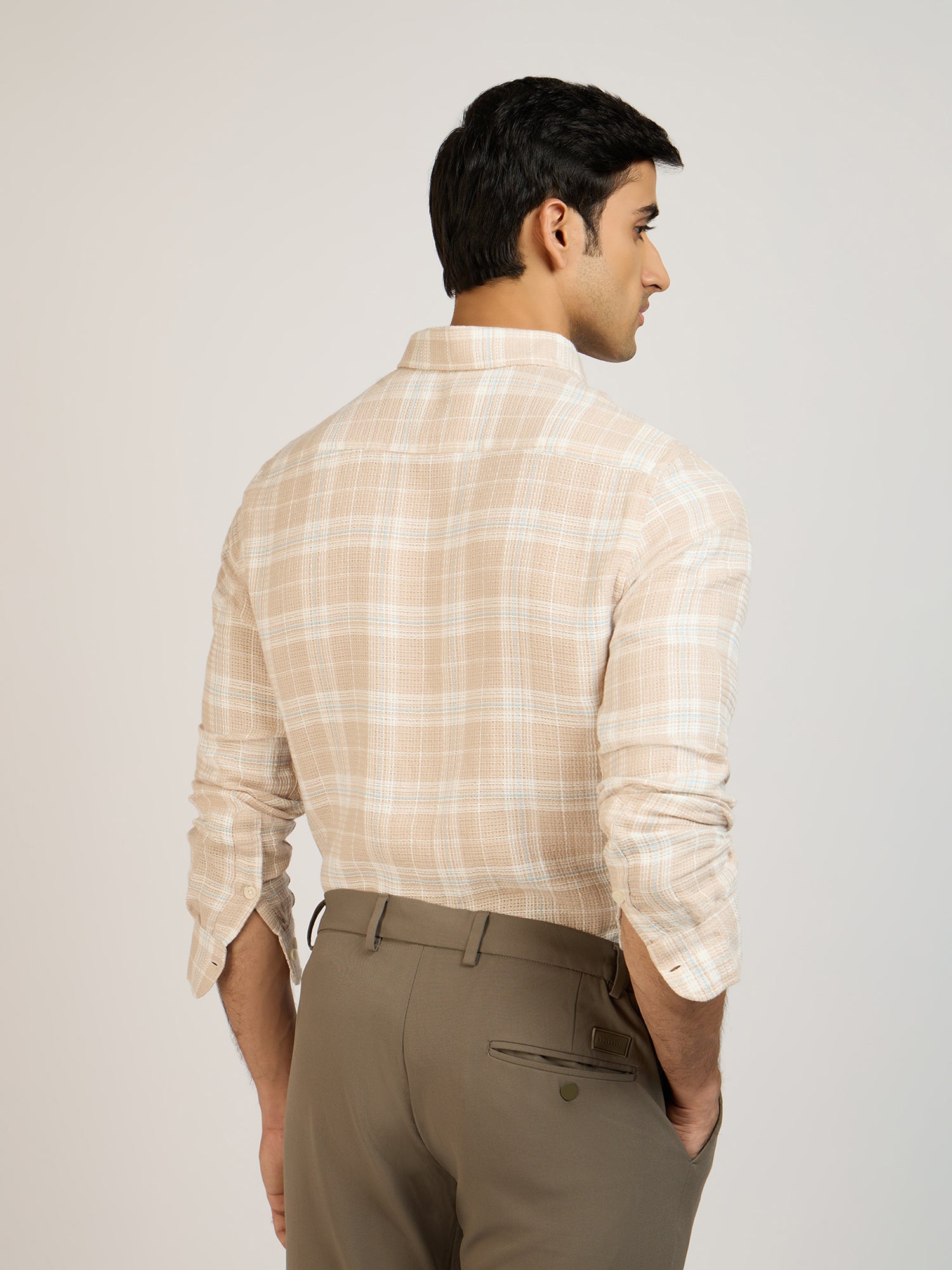 Dobby Check Brown Shirt