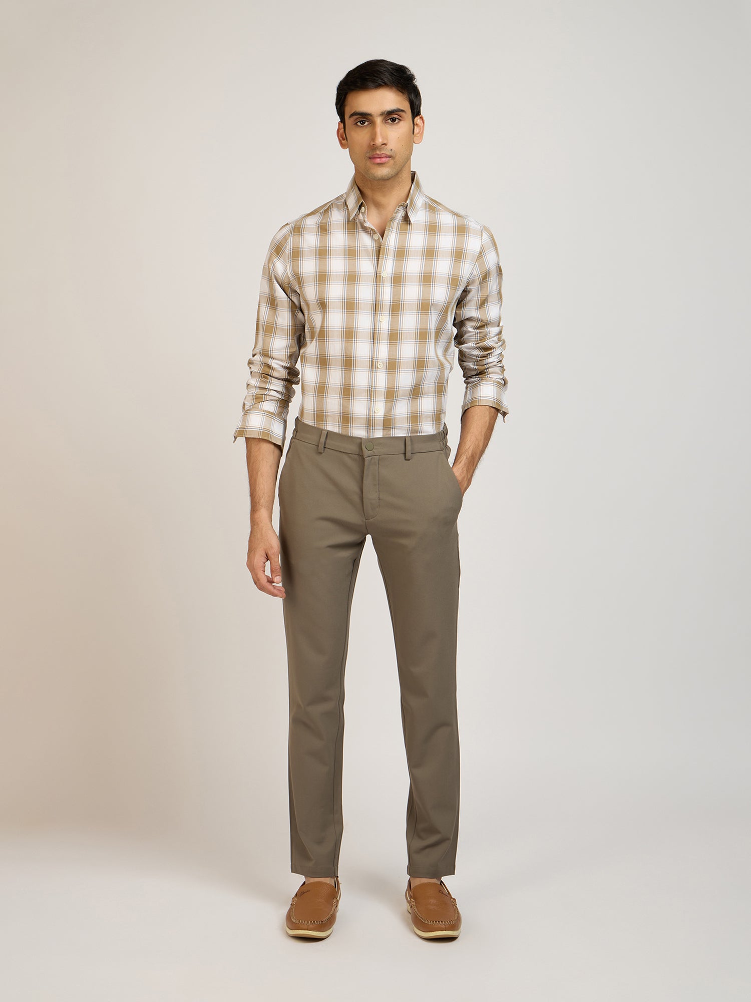 Herringbone Twill Check Shirt