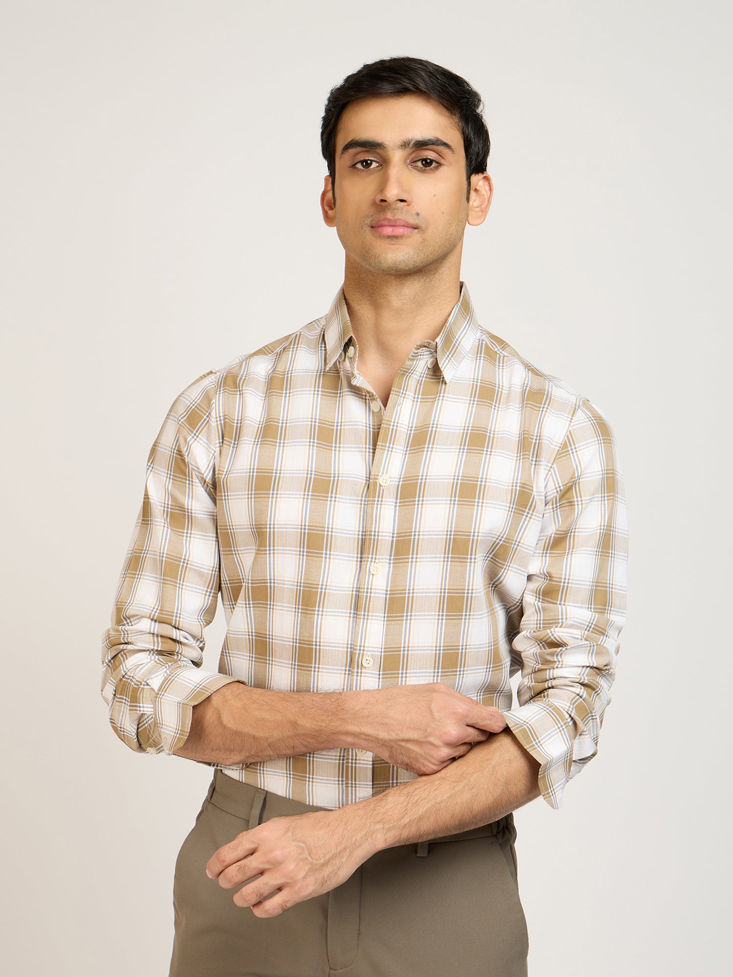 Herringbone Twill Check Shirt