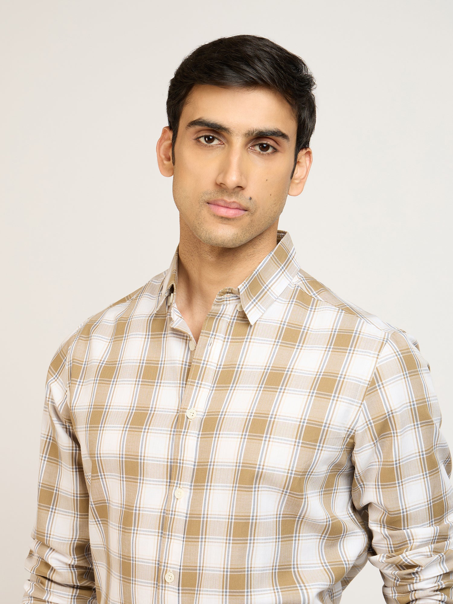 Herringbone Twill Check Shirt
