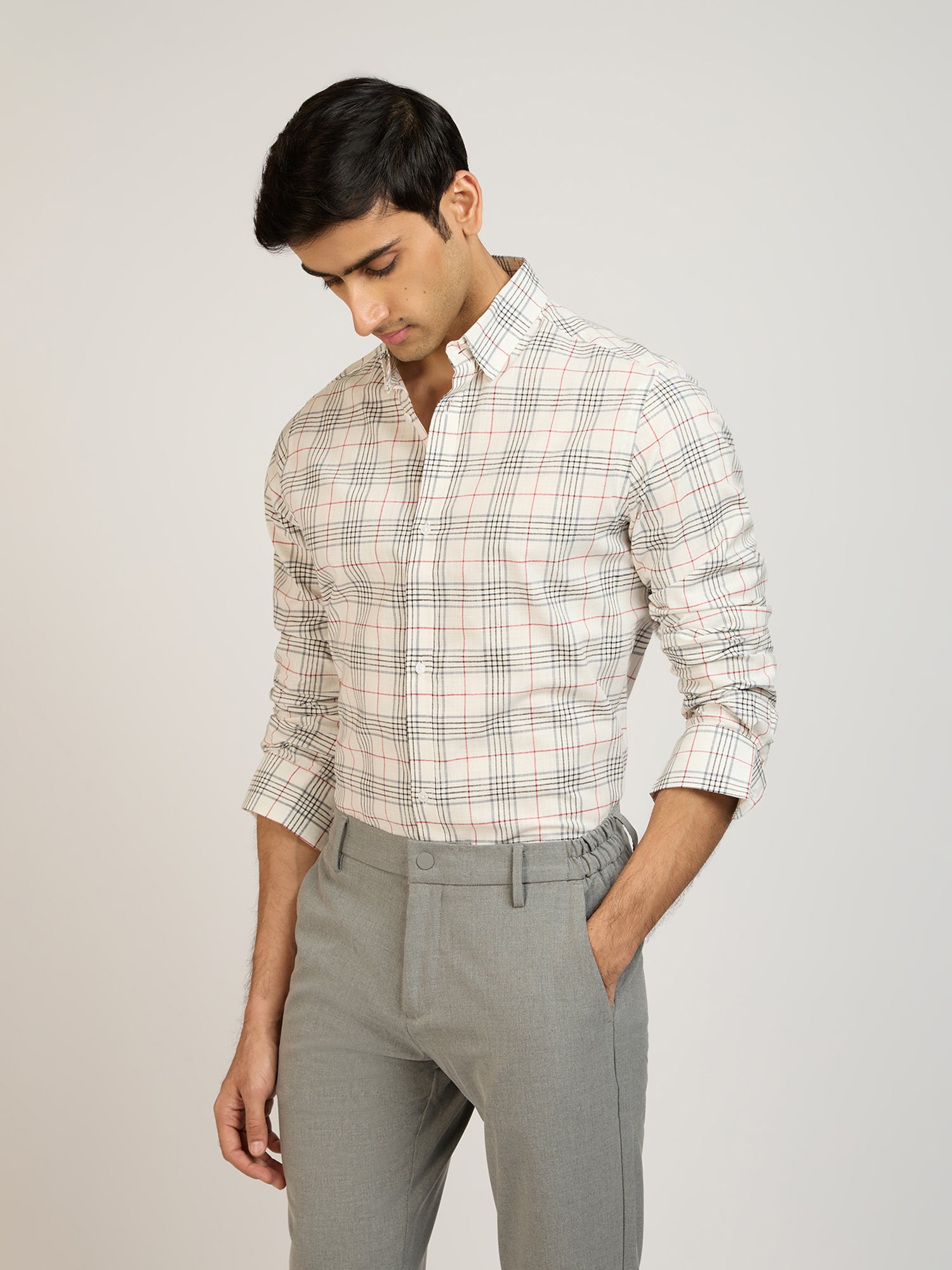 Cotton Slub Check Shirt
