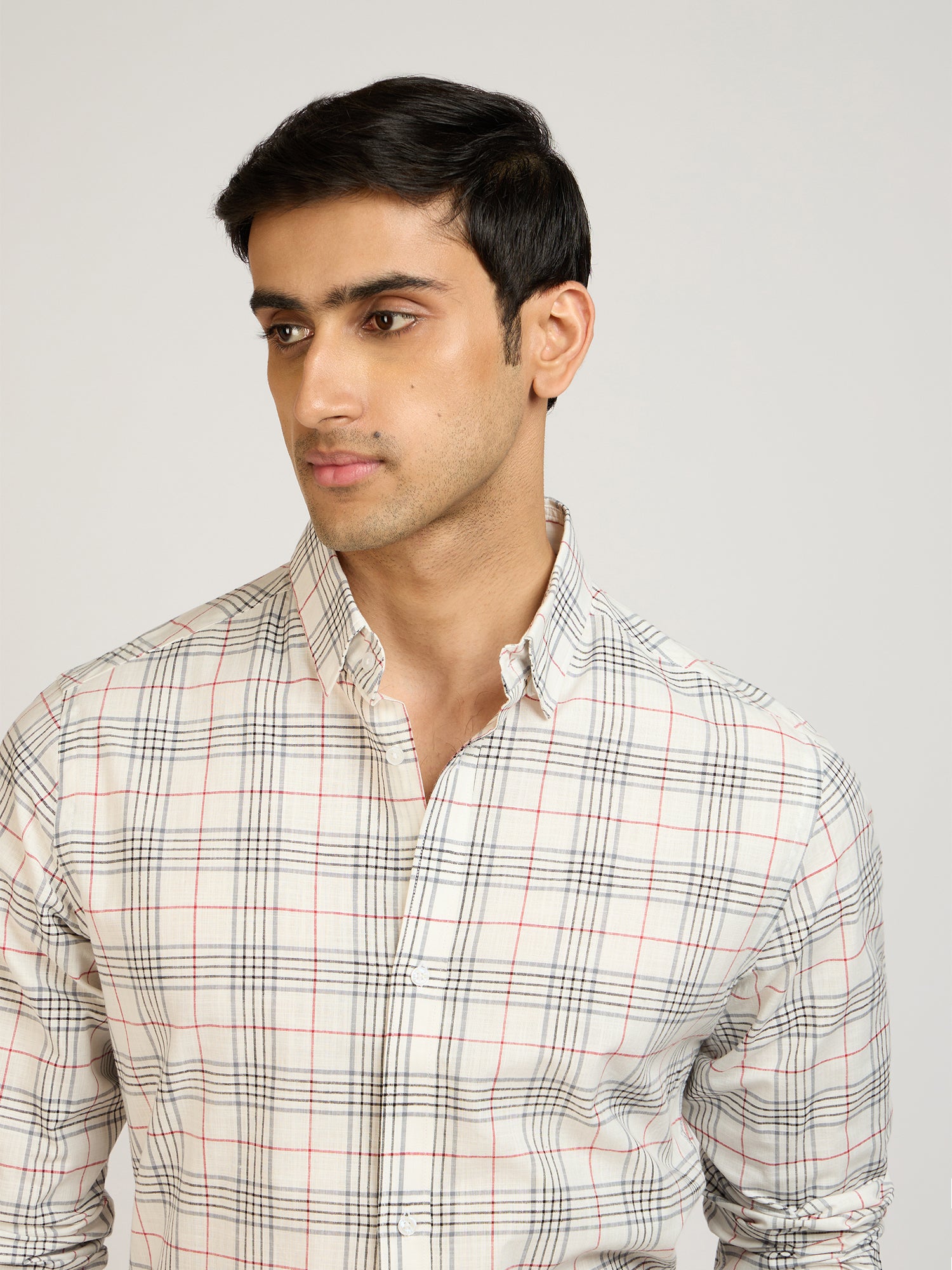 Cotton Slub Check Shirt
