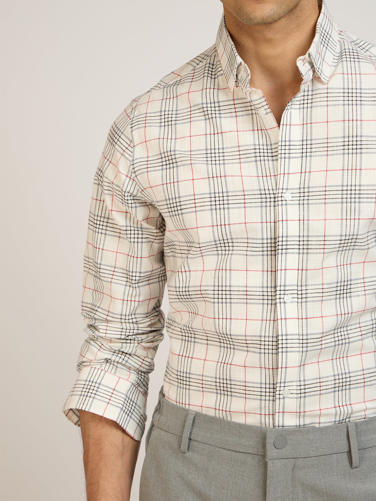 Cotton Slub Check Shirt