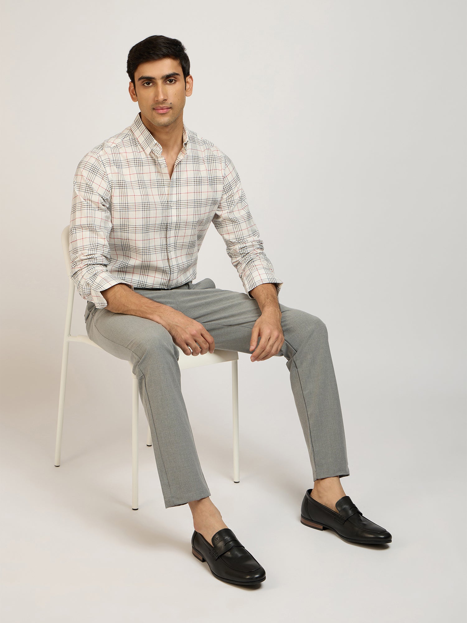 Cotton Slub Check Shirt