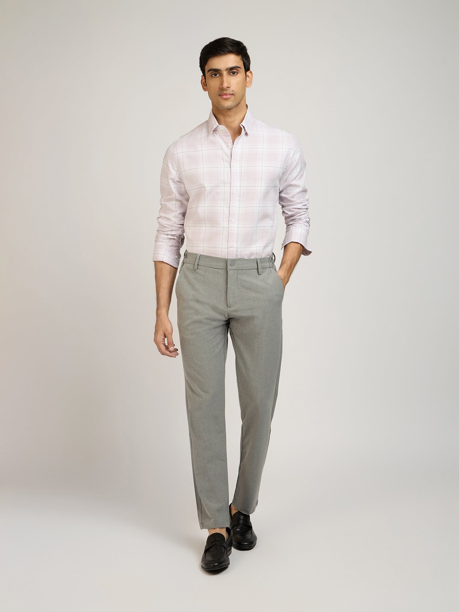 Dupplin Check Dusky Purple Shirt