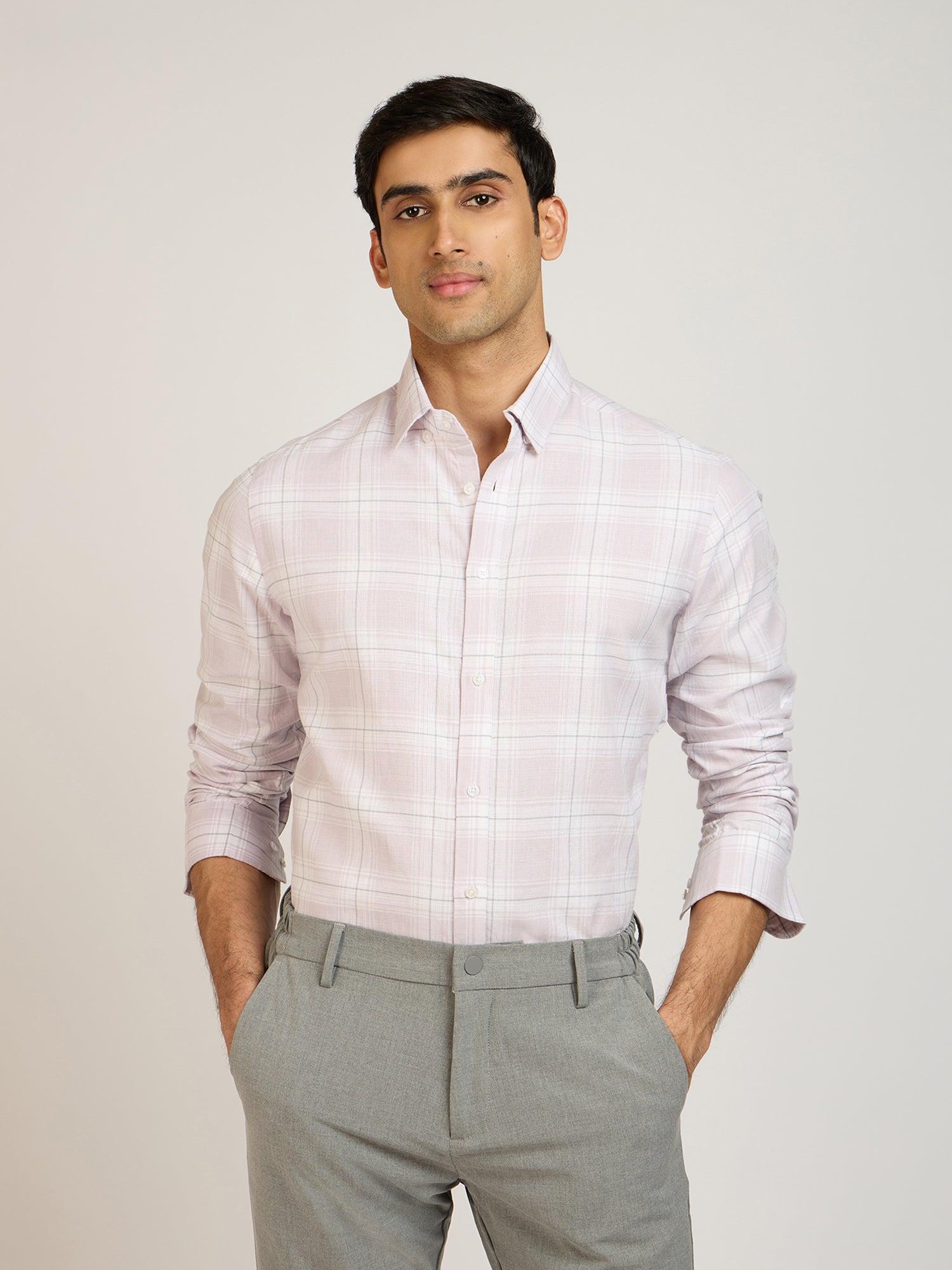 Dupplin Check Dusky Purple Shirt