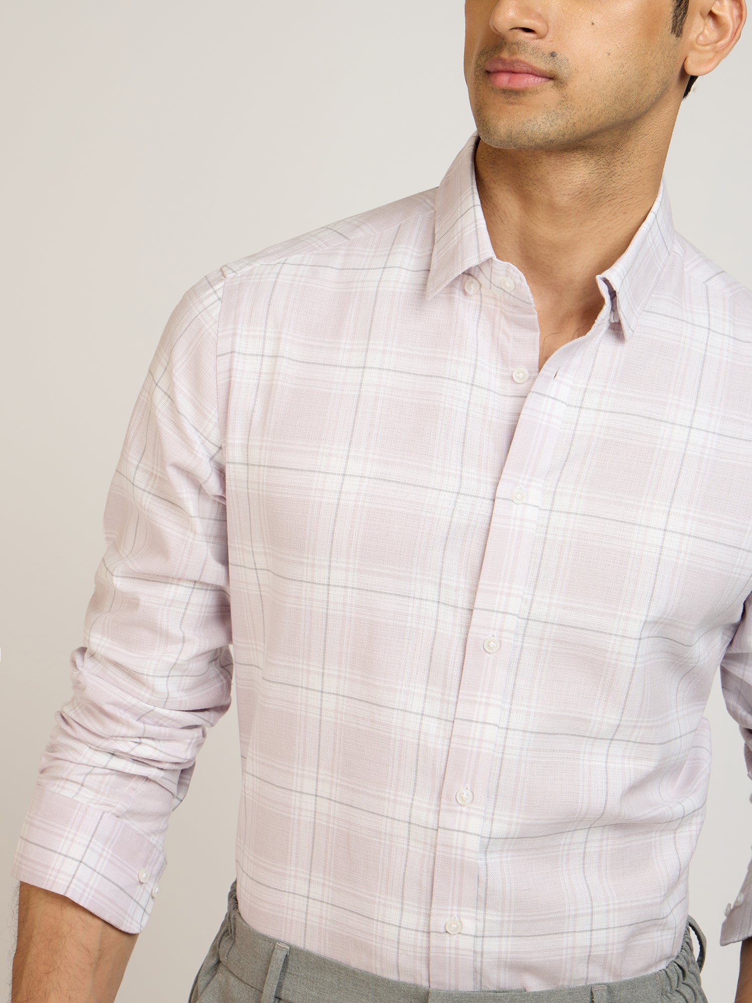 Dupplin Check Dusky Purple Shirt