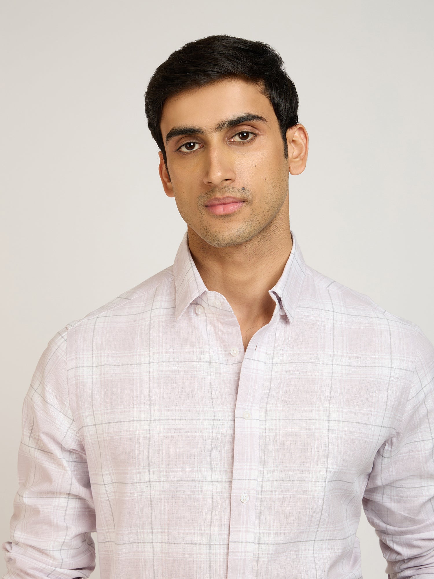 Dupplin Check Dusky Purple Shirt