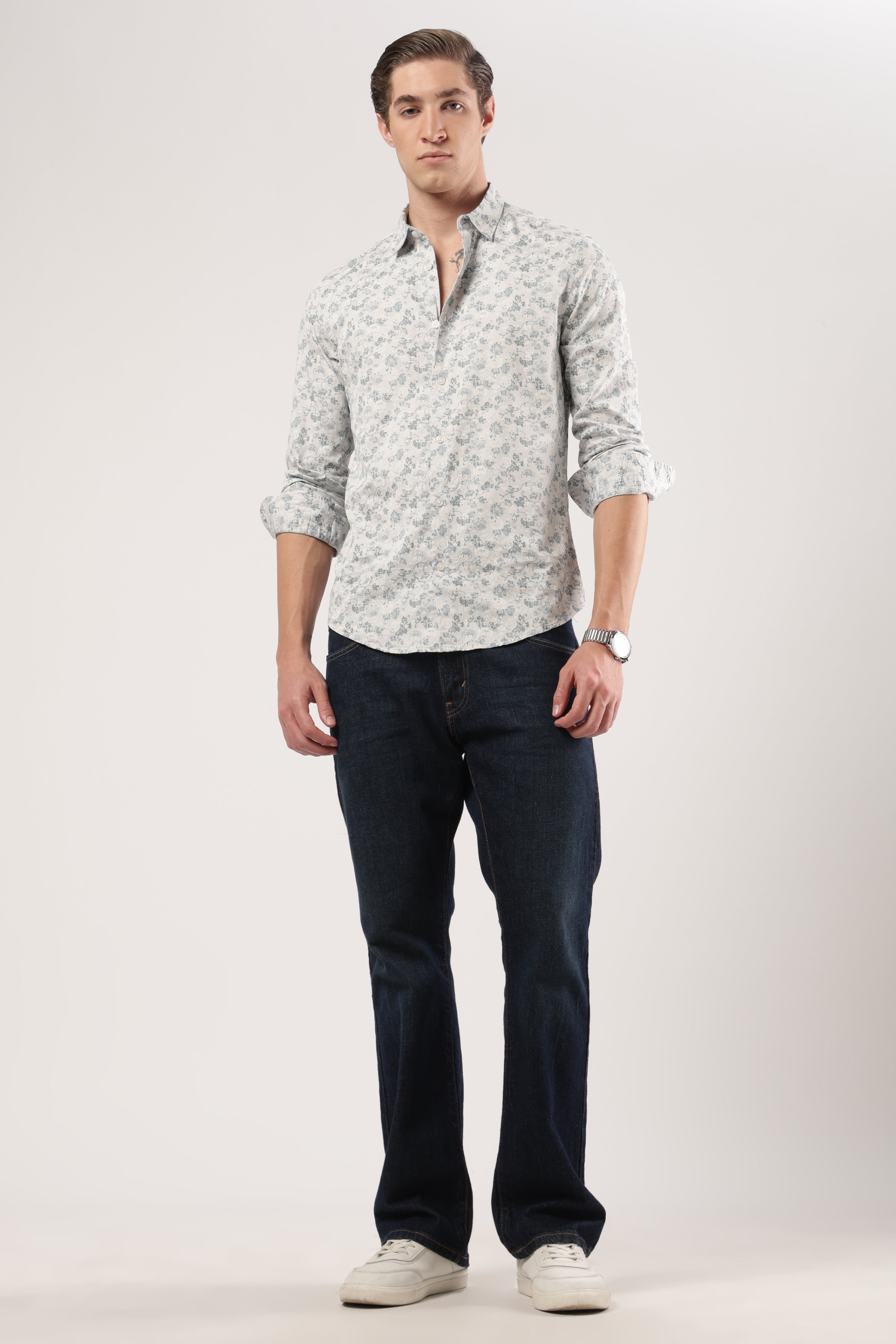 Icy Flora Impression Shirt