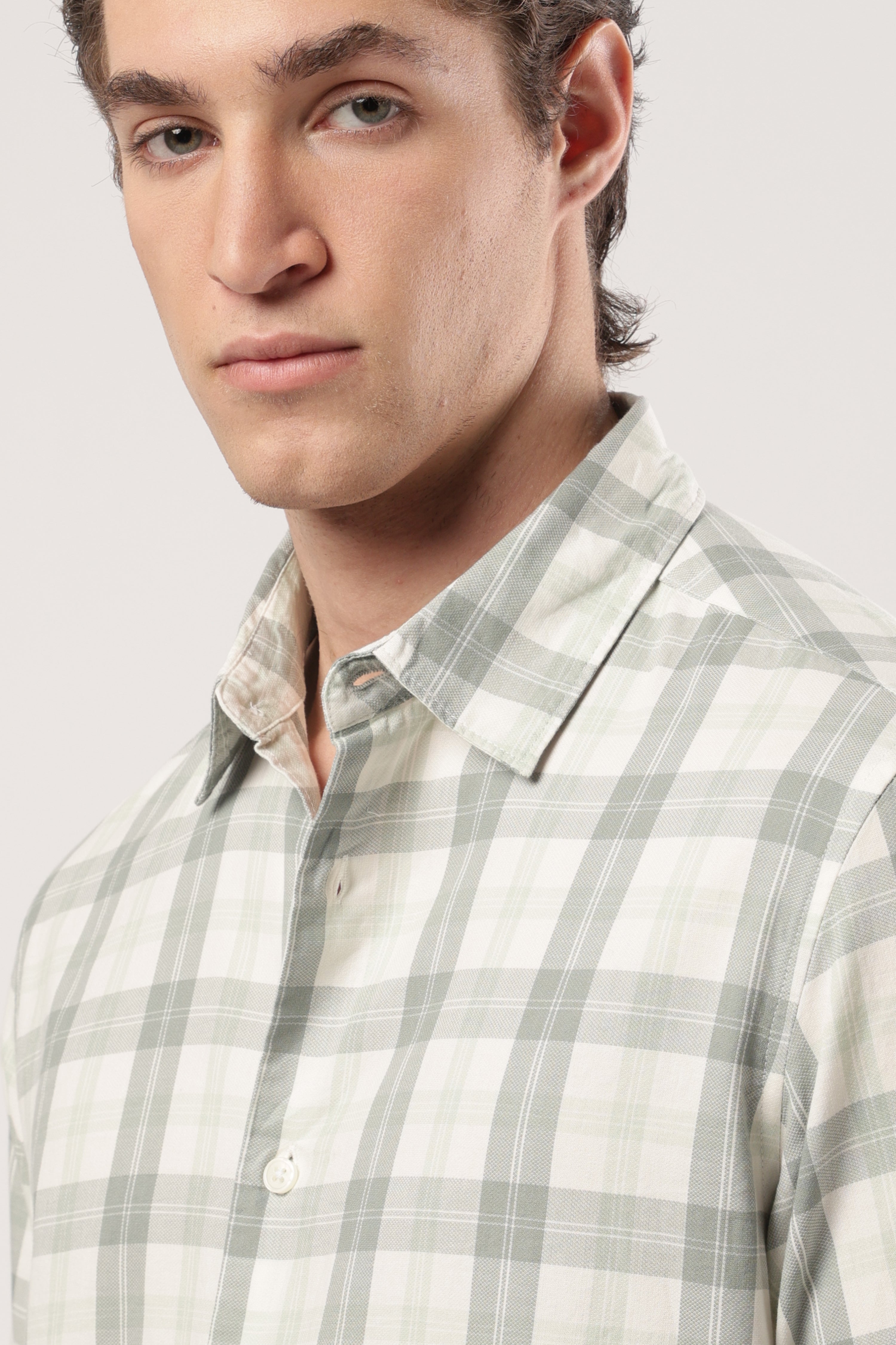 Green Mist Checks Shirt