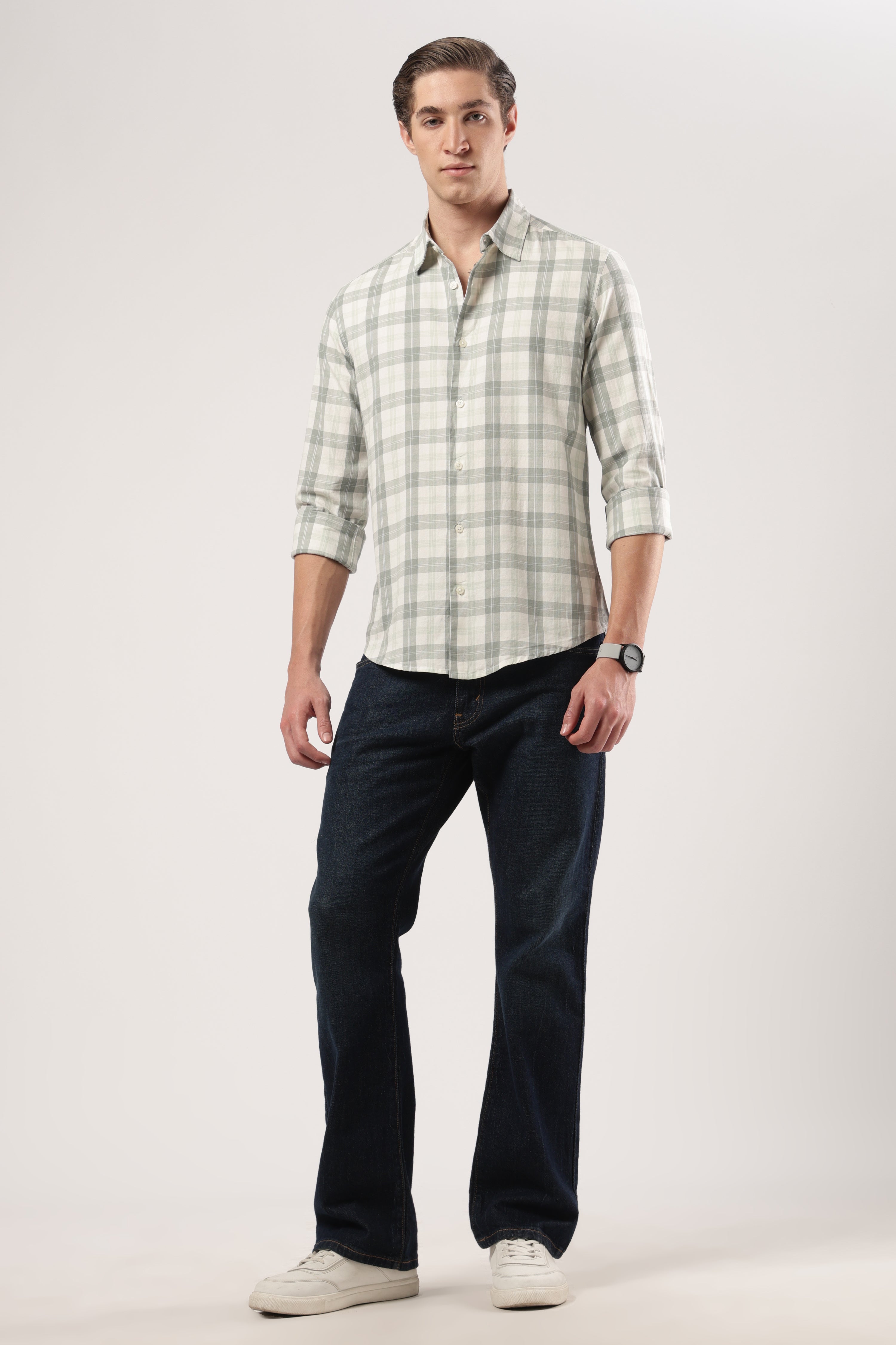 Green Mist Checks Shirt