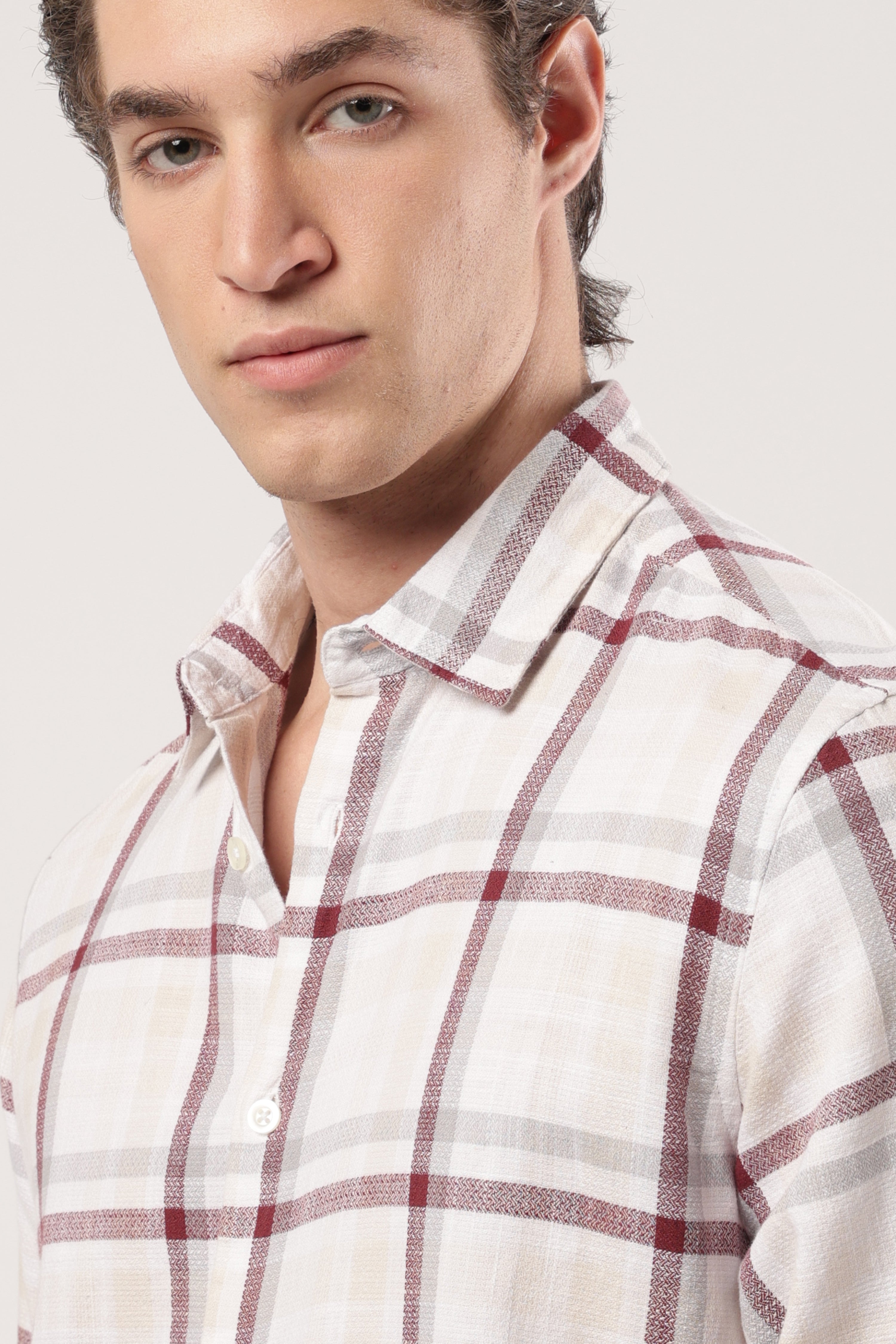 Burgundy Slate Check Shirt
