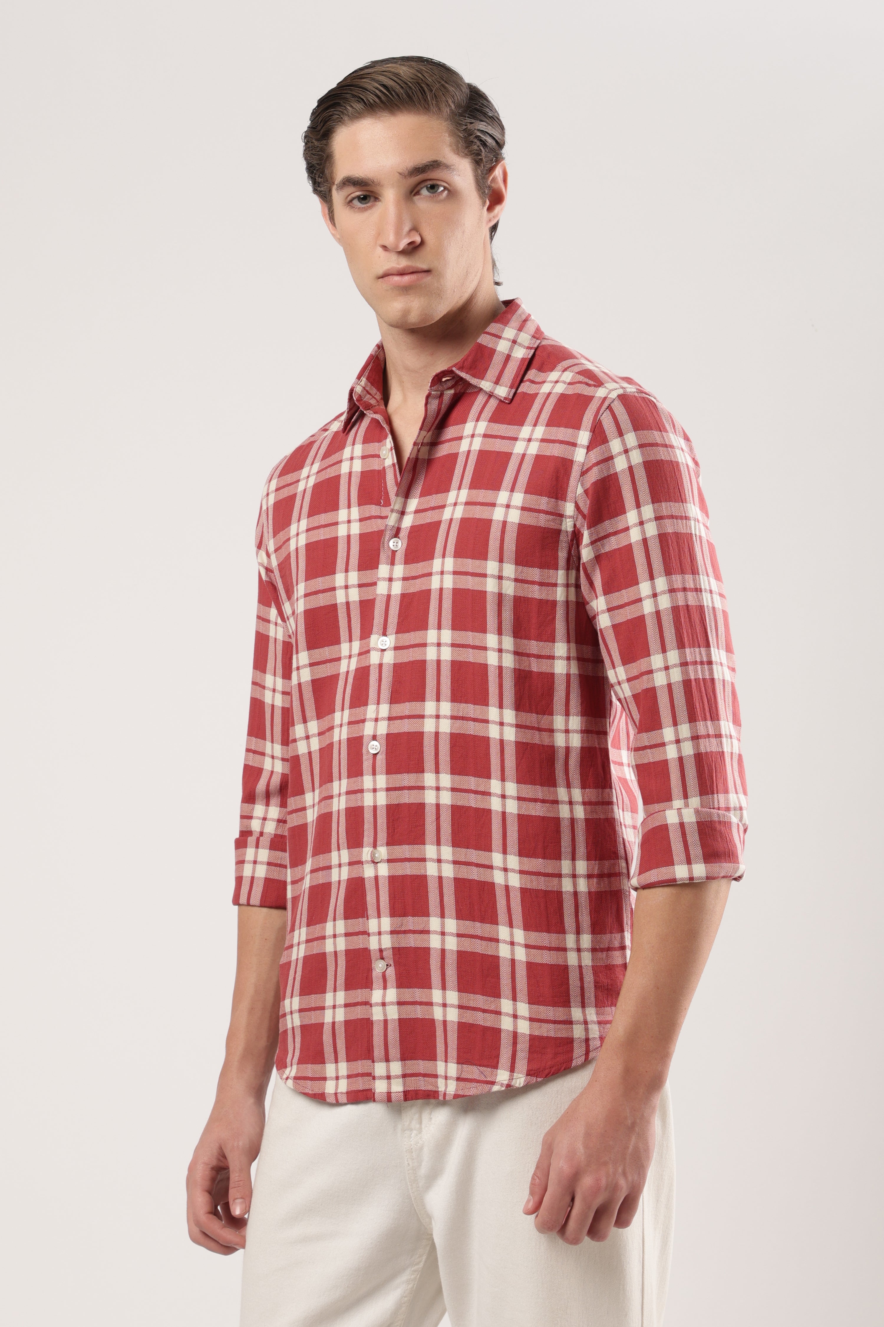 Crimson Classic Plaid Shirt